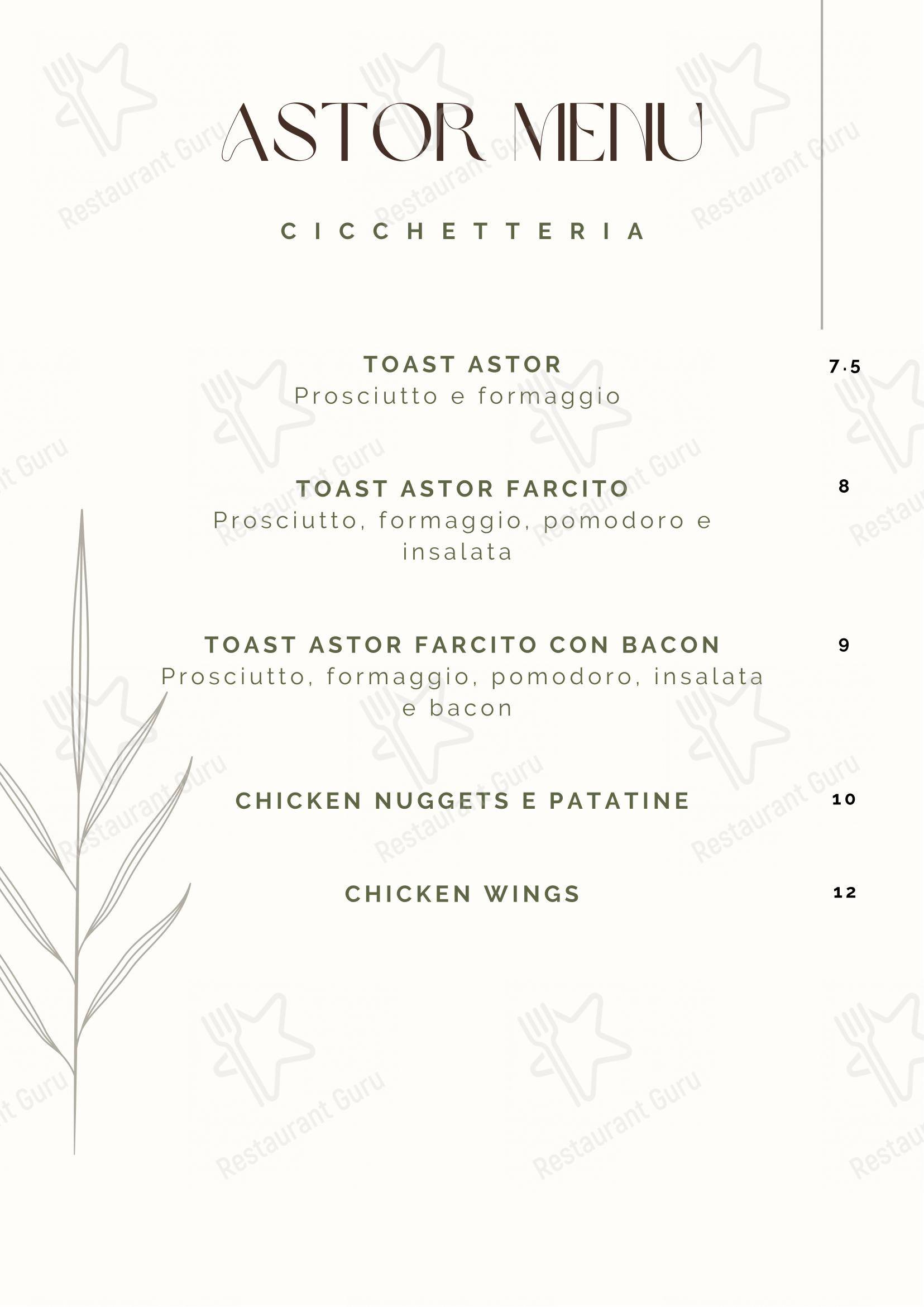 Astor in Belluno - Menu