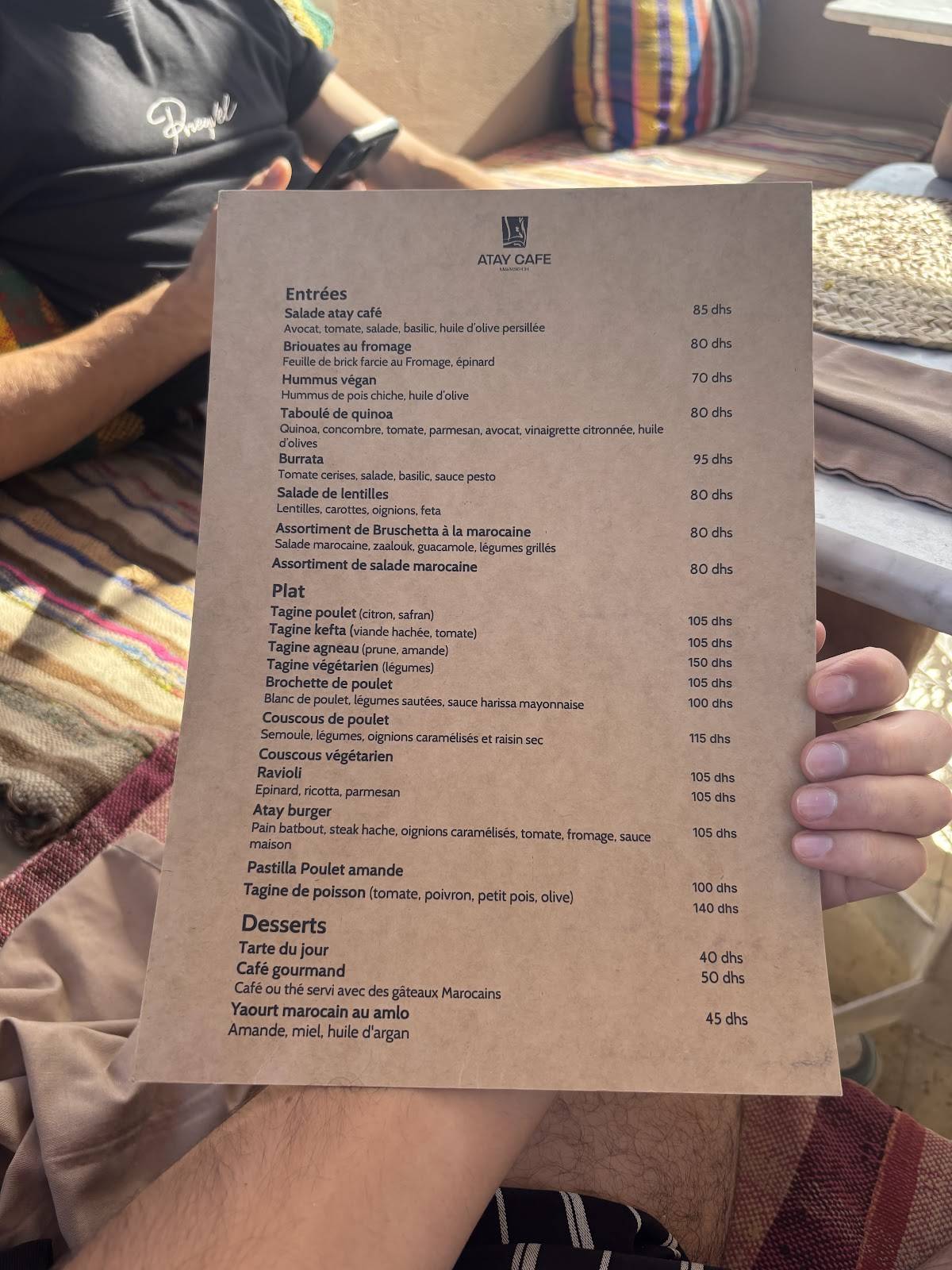 Menu de Atay Cafe