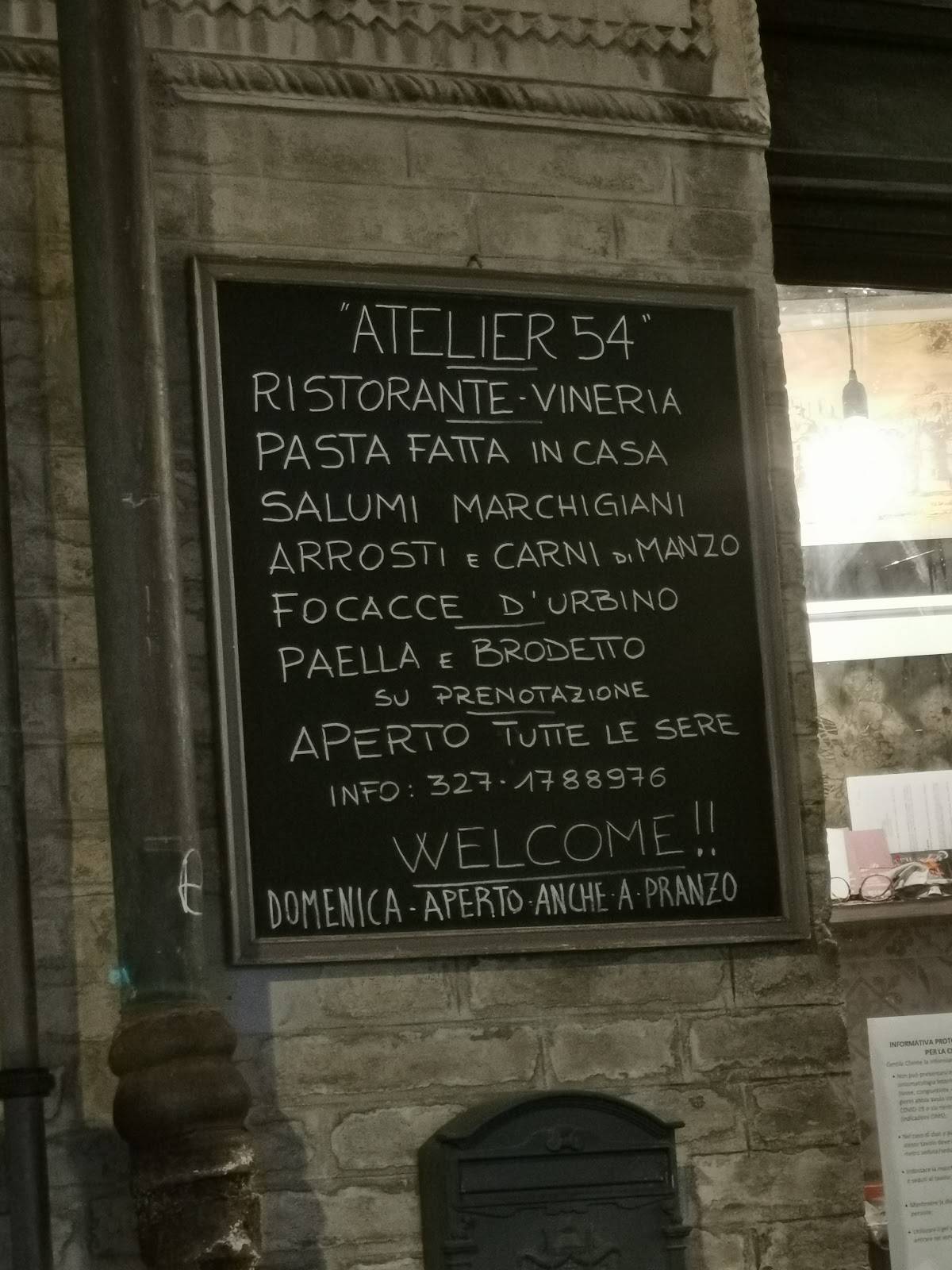 Menu di Atelier 54 