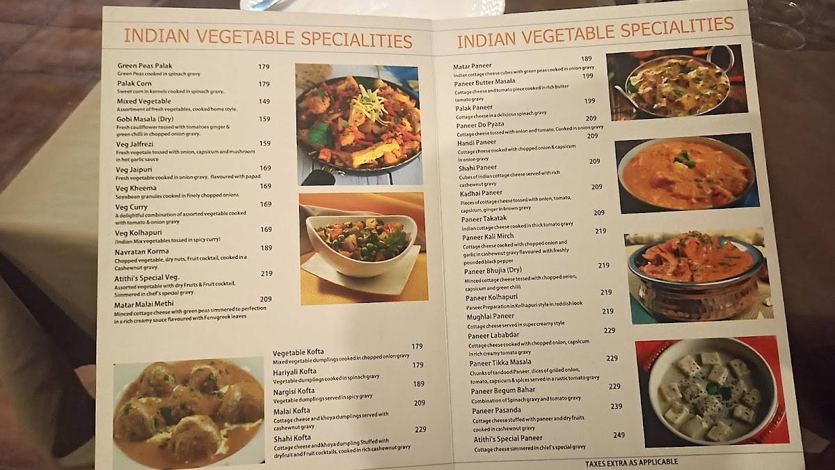 Atithi restaurant menu