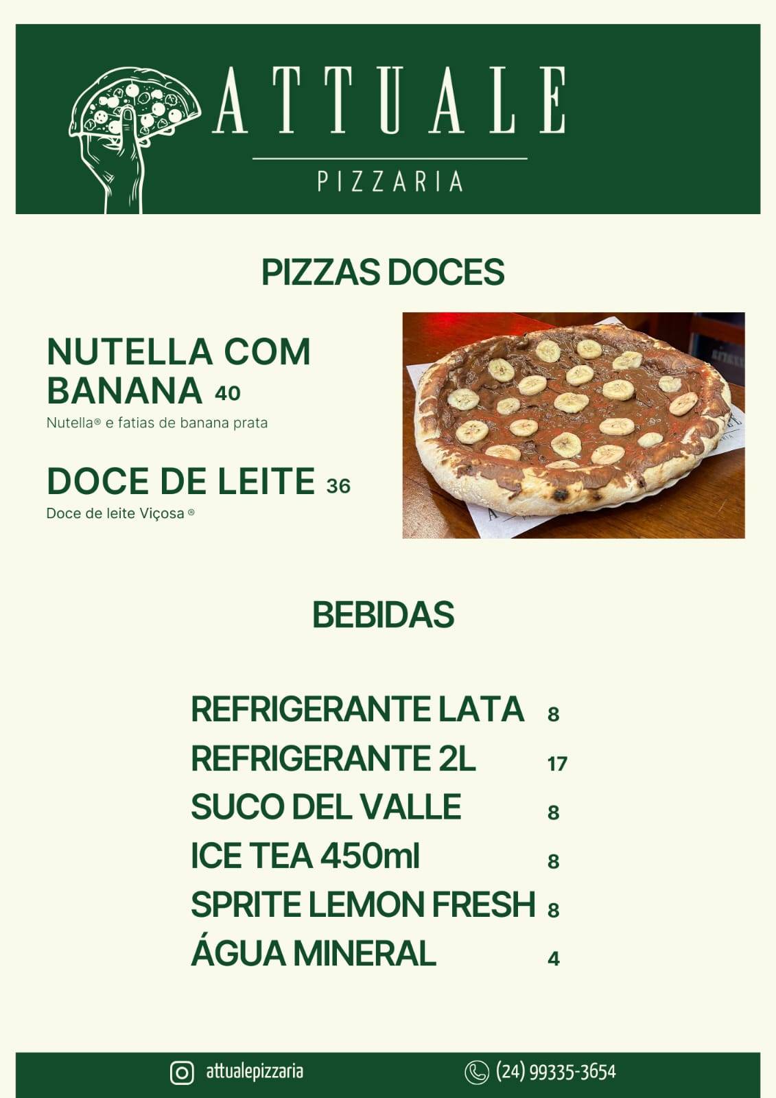 Attuale Pizzaria cardápio