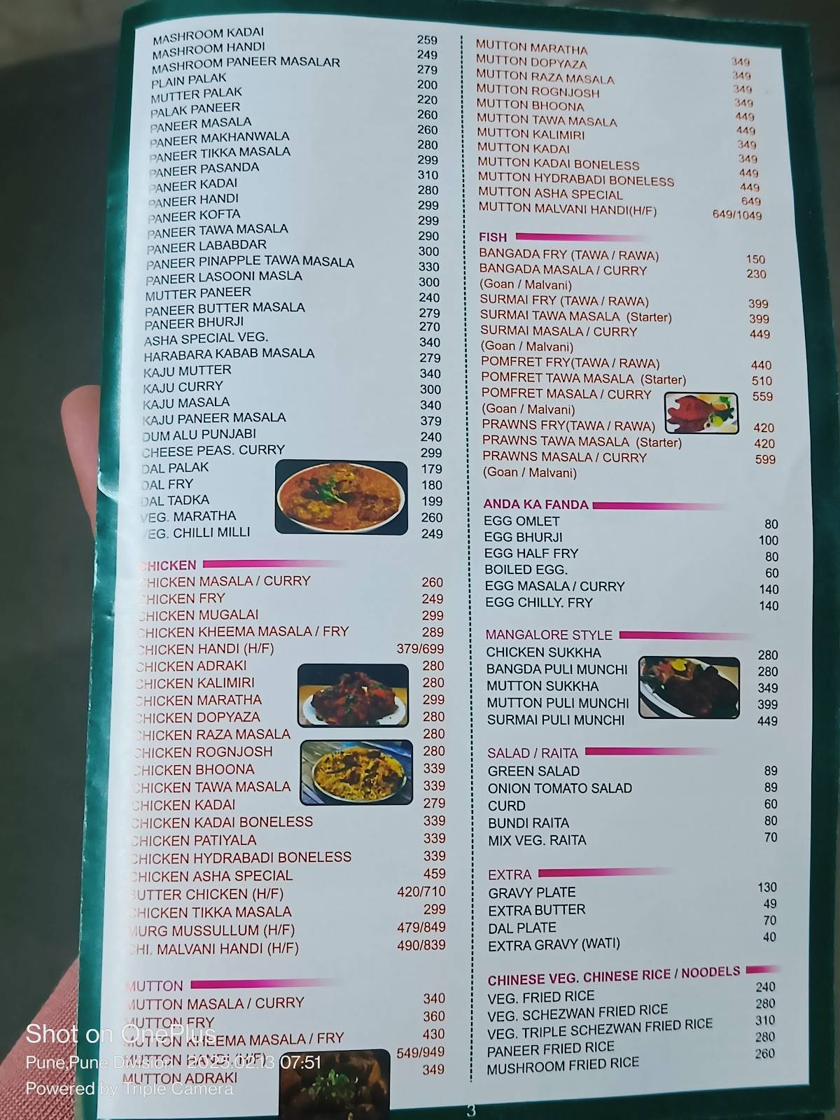 Hotel Asha - Veg & Non-veg menu