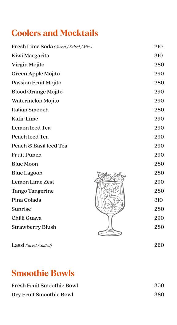 Auric Restaurant & Rooftop Cafe menu