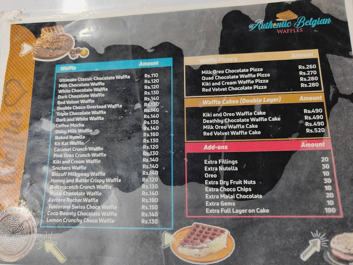 Authentic Belgian Waffles menu