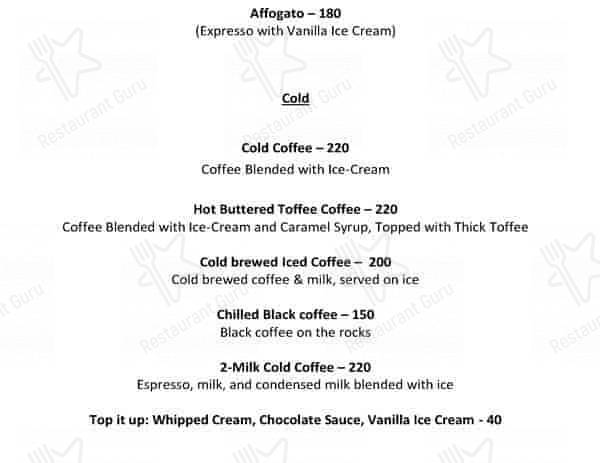 Autumn Leaf Cafe menu