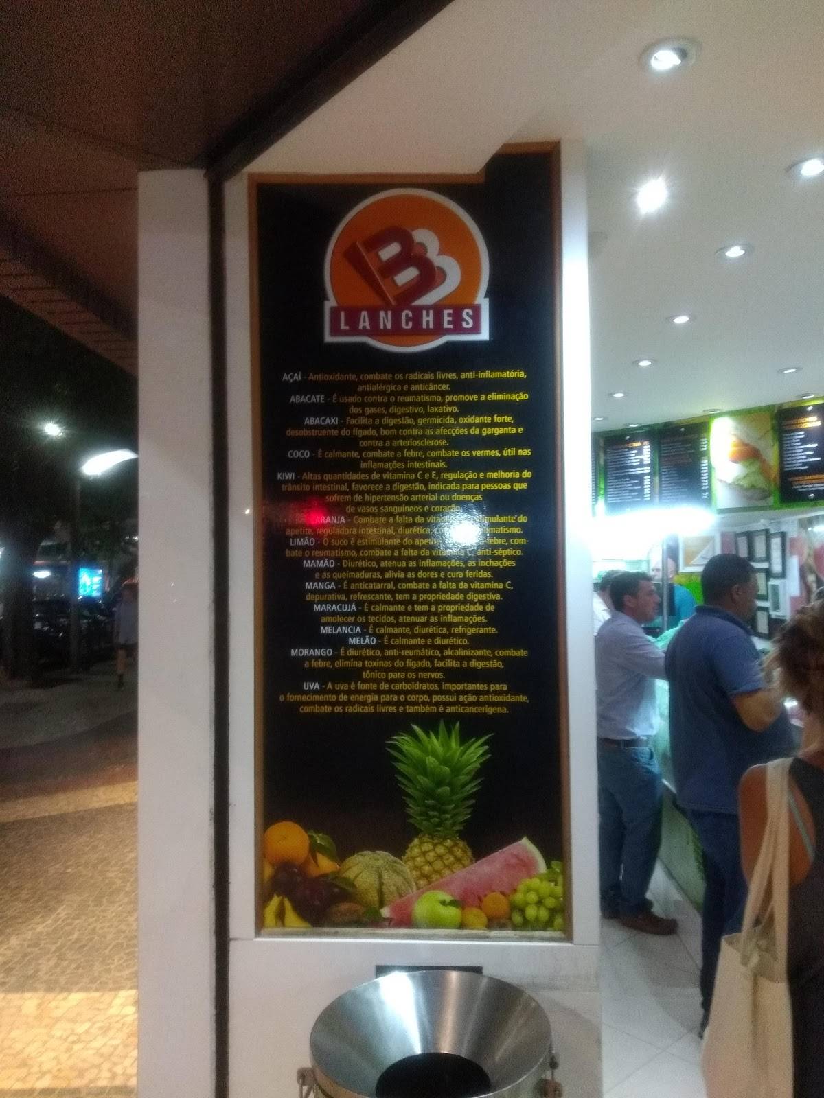 BB Lanches cardápio