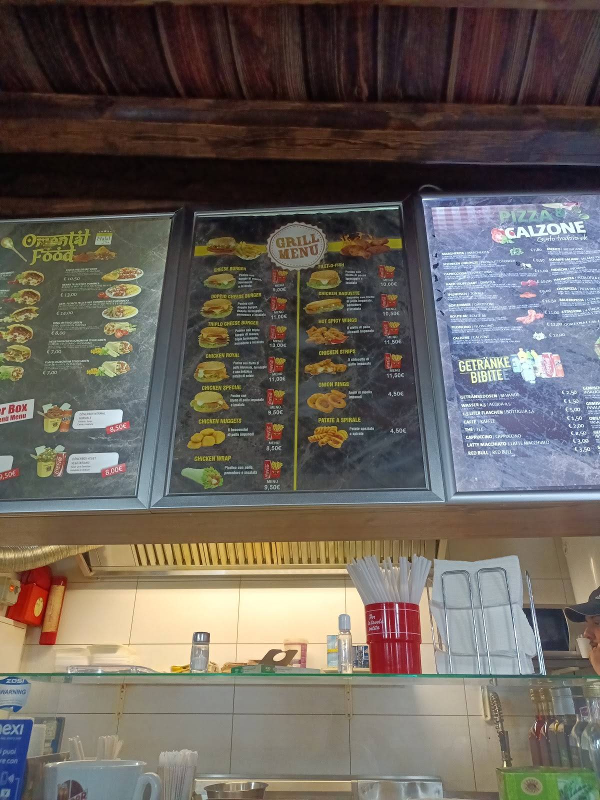 Menu di Imbiss Route 66...pizza...kebab...grill.. 