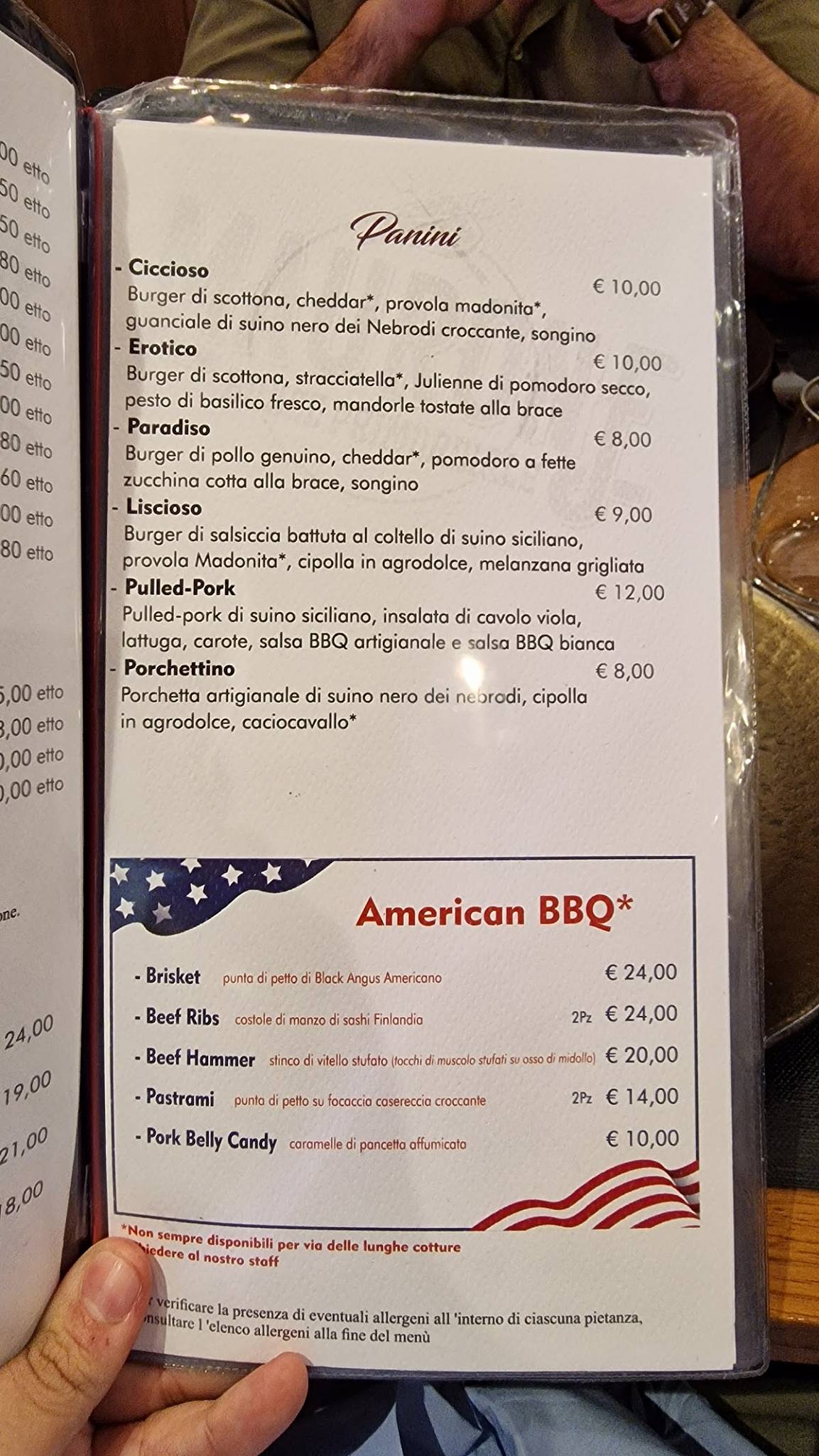 Menu di Maurone-Brace Primordiale 