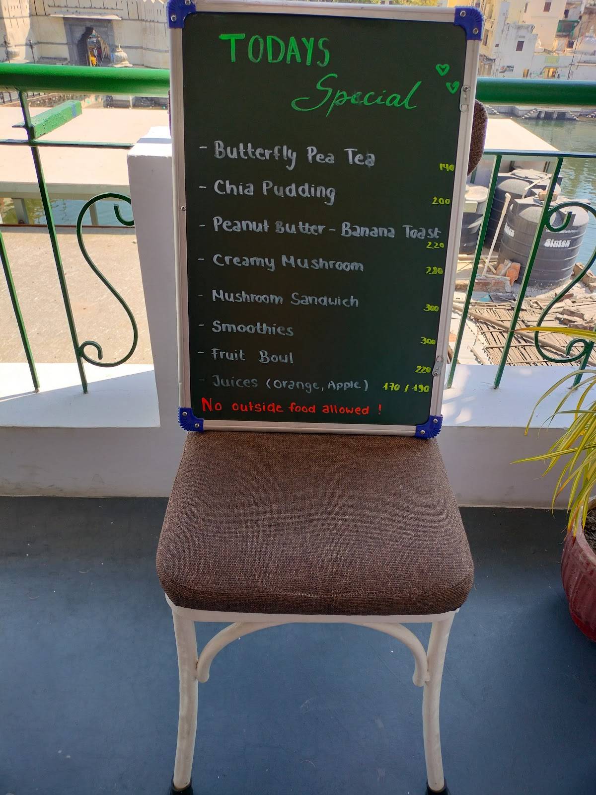 Backyard cafe menu