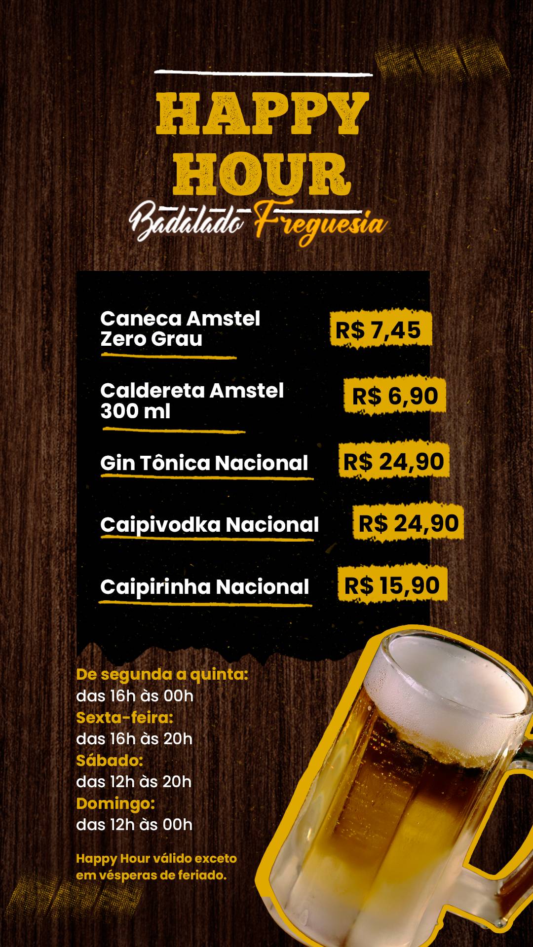 Badalado Freguesia cardápio