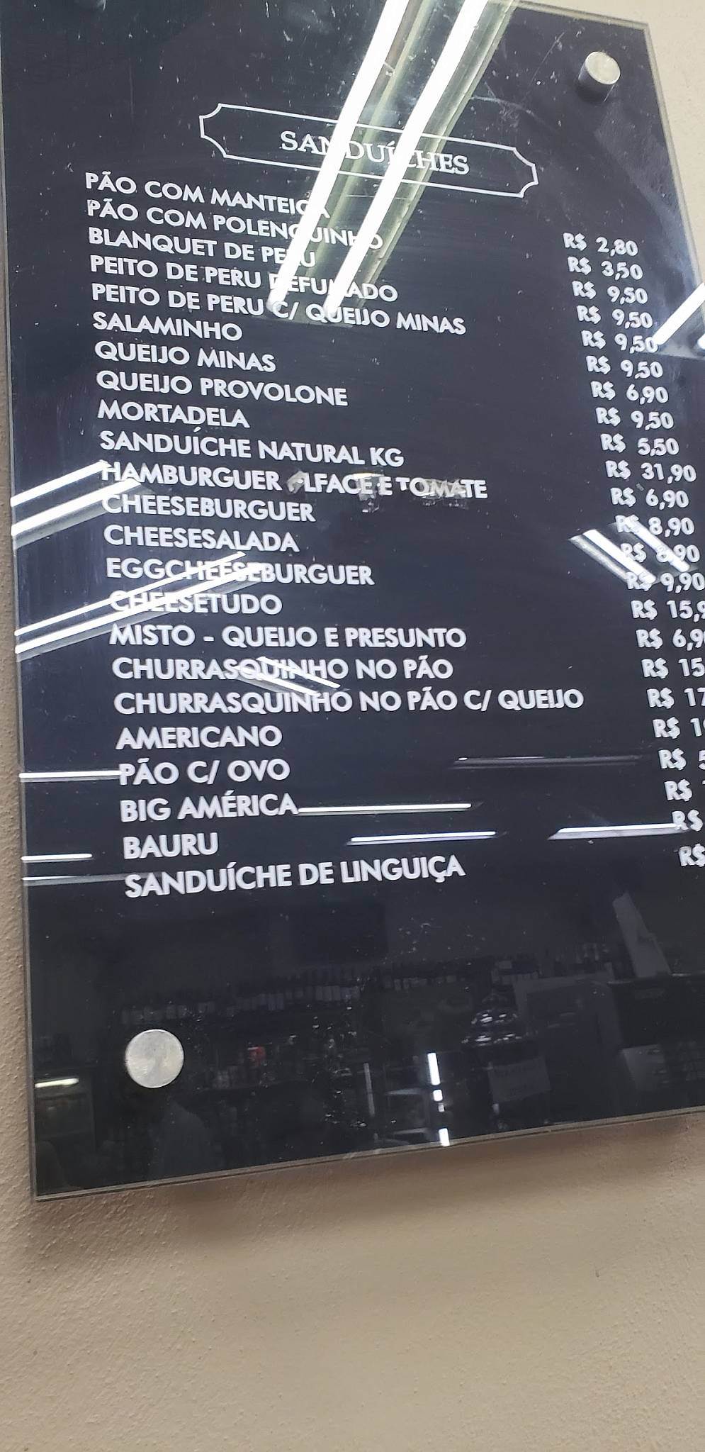 Padaria e Confeitaria Sul América cardápio