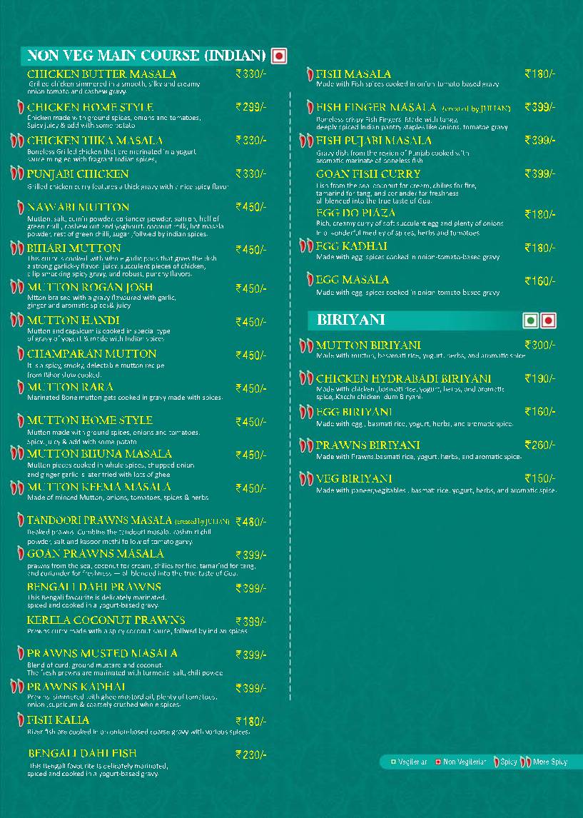 Julian Restaurant menu
