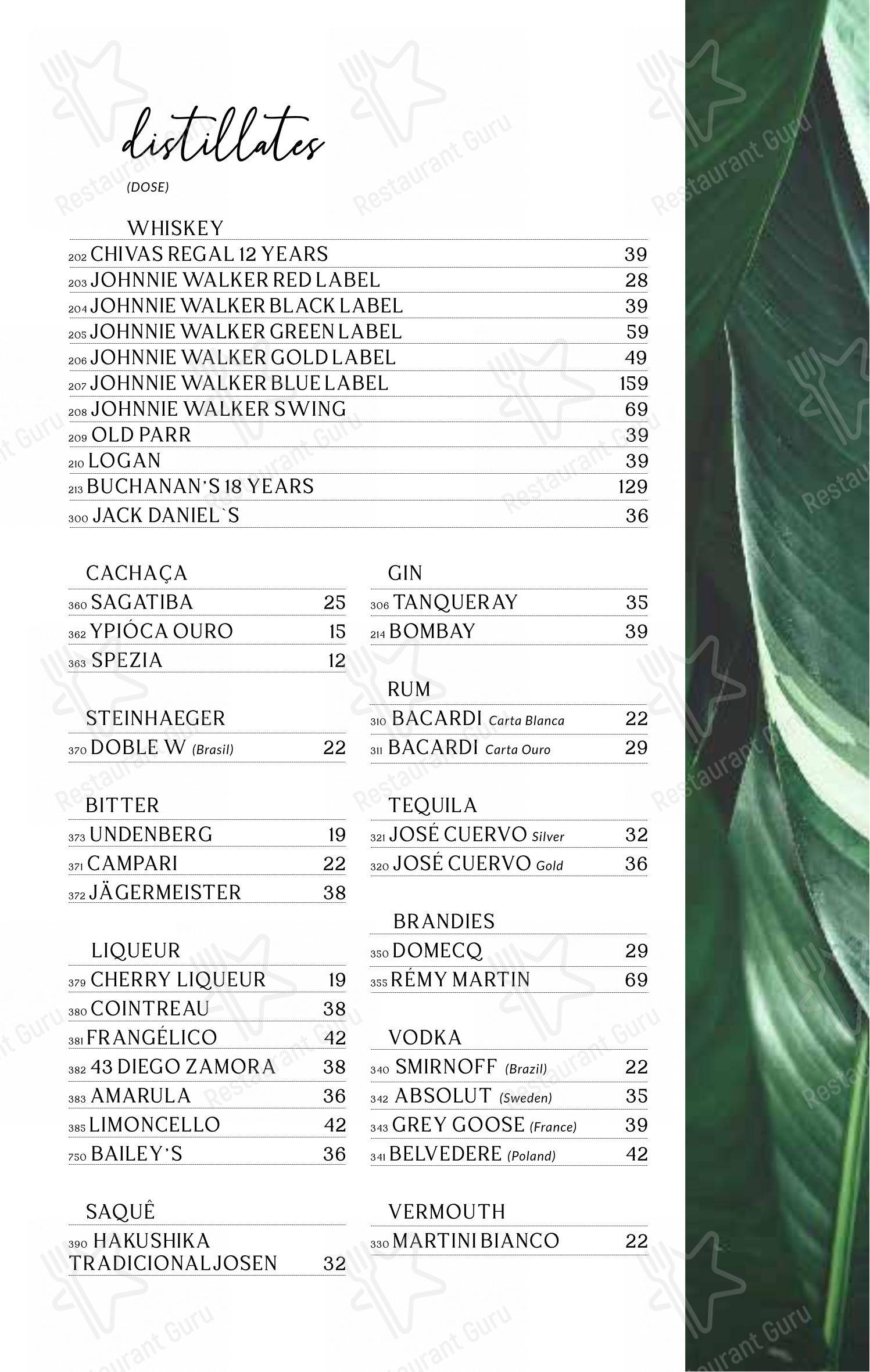 菜单 para Baobá Bar e Restaurante em Itajaí