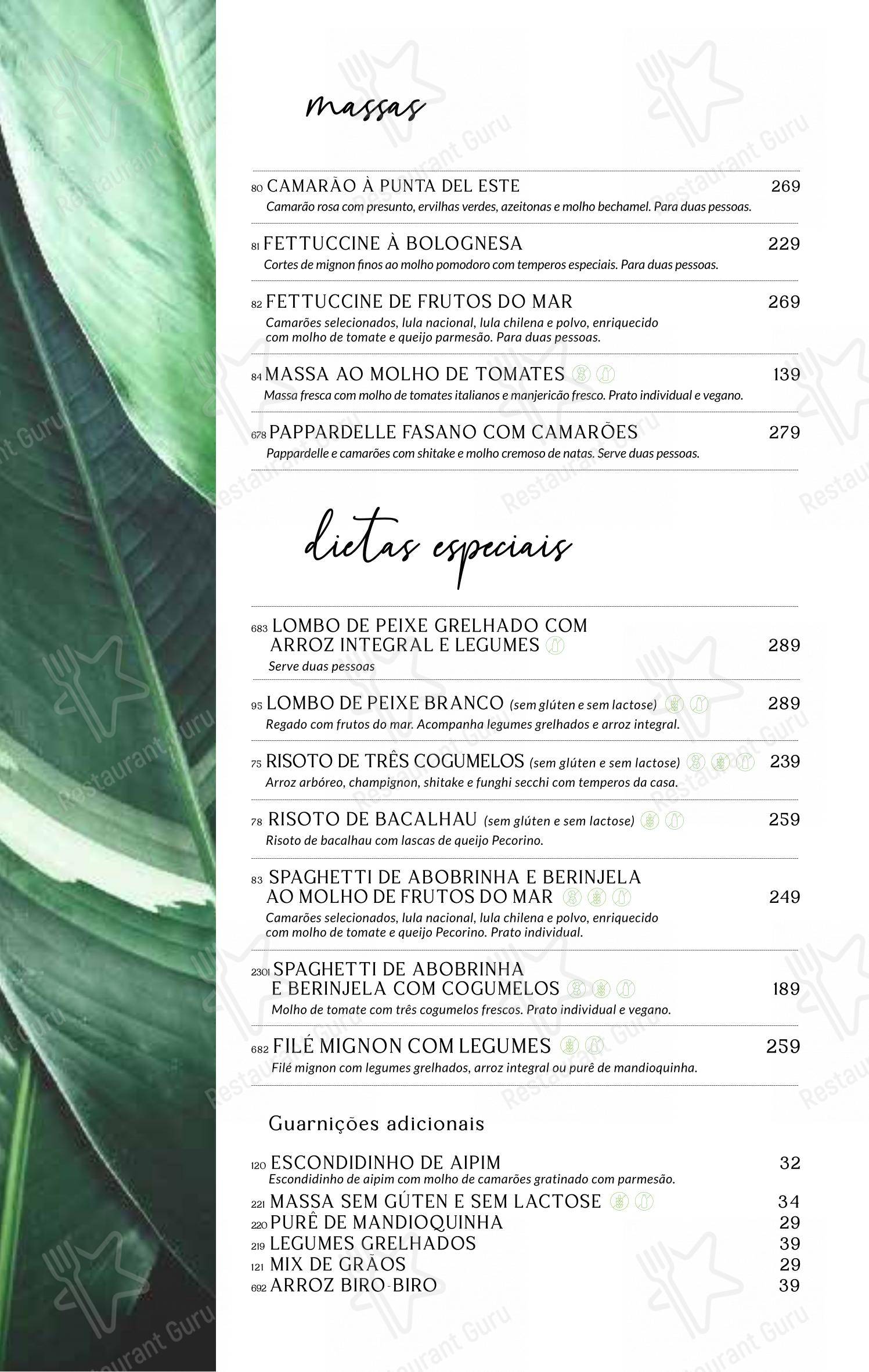 Menu para Baobá Bar e Restaurante em Itajaí