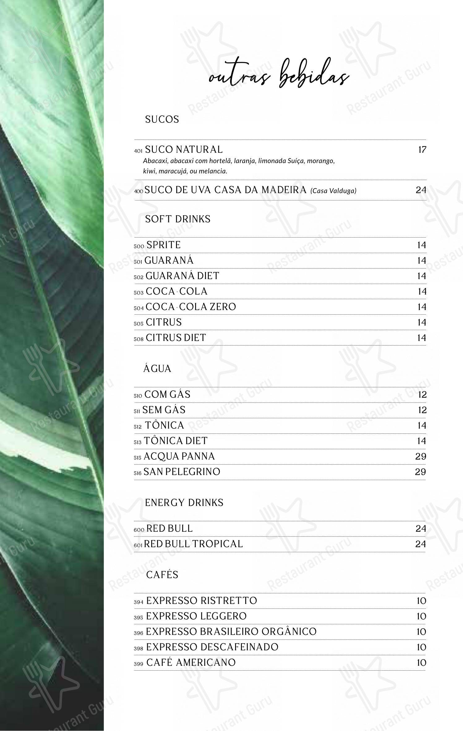Menu para Baobá Bar e Restaurante em Itajaí