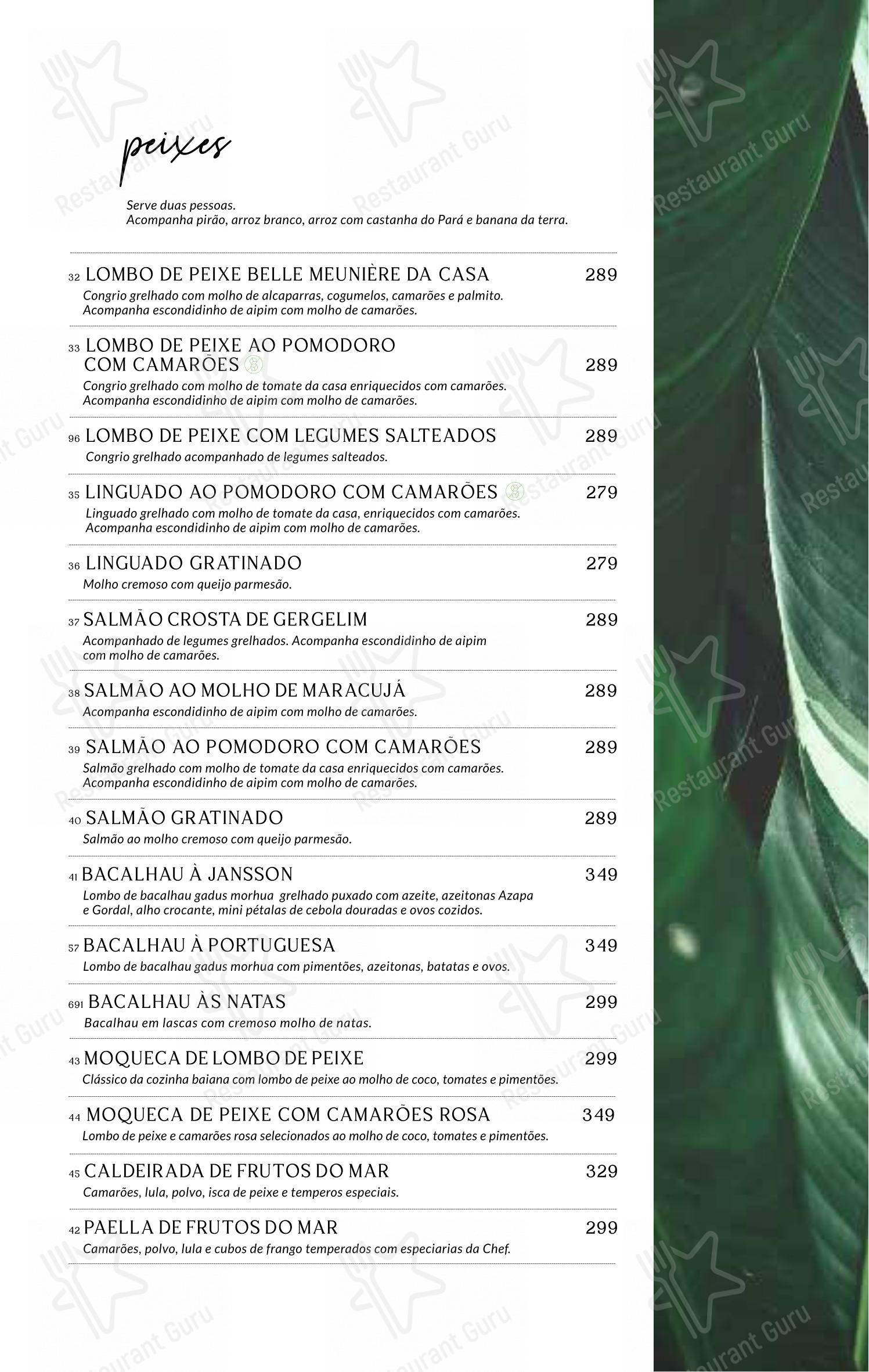 Baobá Bar e Restaurante - Menu