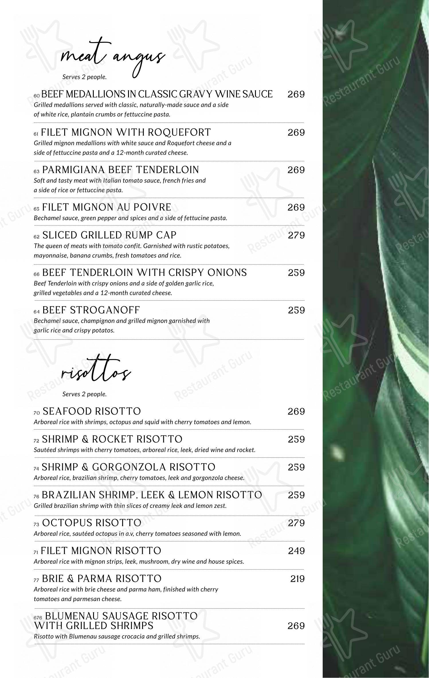Baobá Bar e Restaurante menu - 菜单