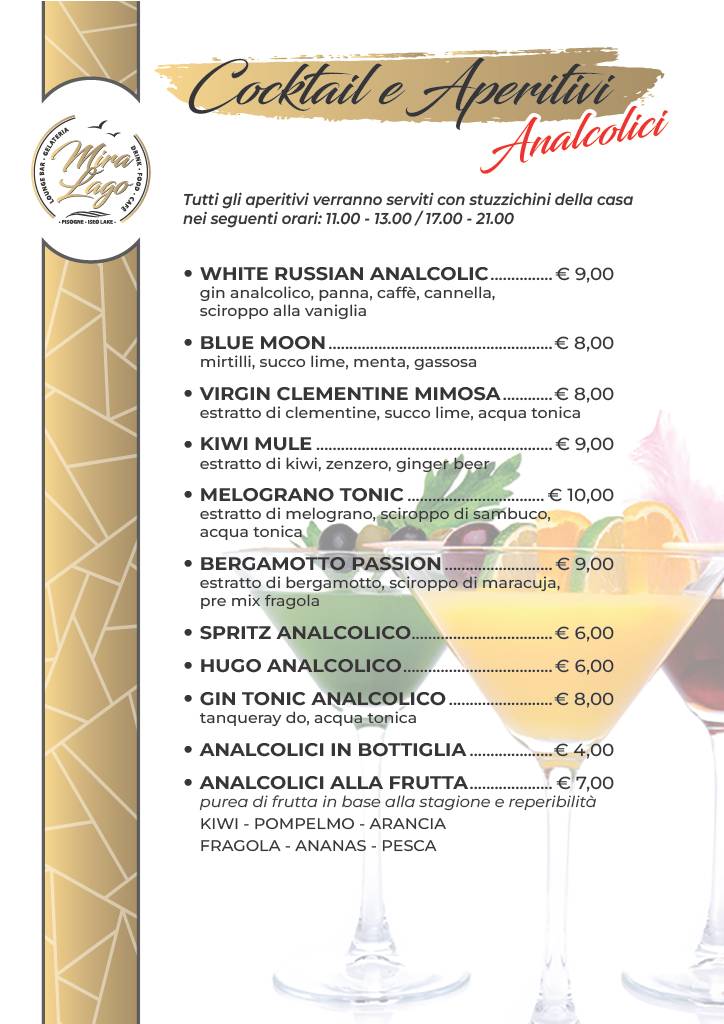 Menu di Bar Miralago Pisogne 