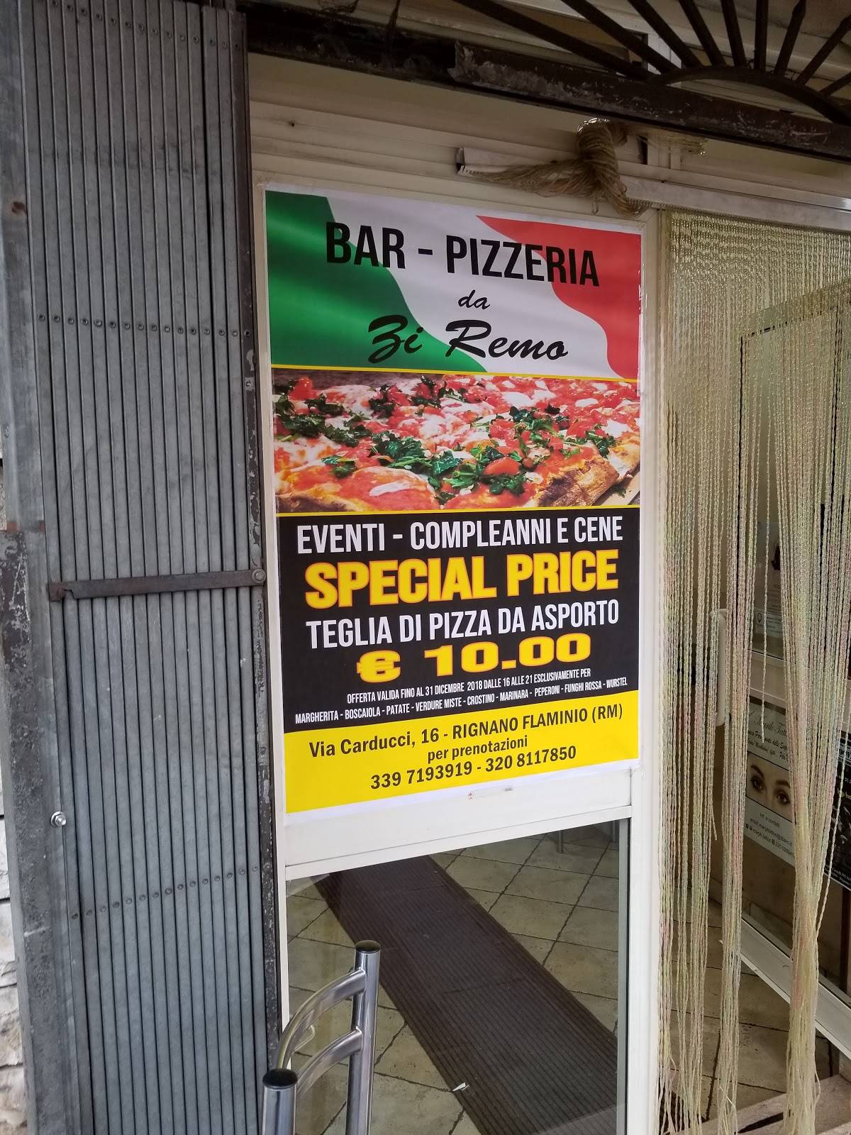Menu di Bar Pizzeria 