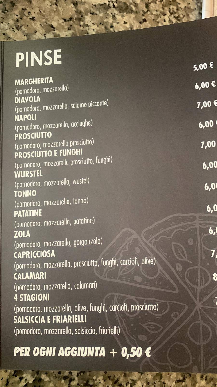 Menu di Bar Sport Lobbi 