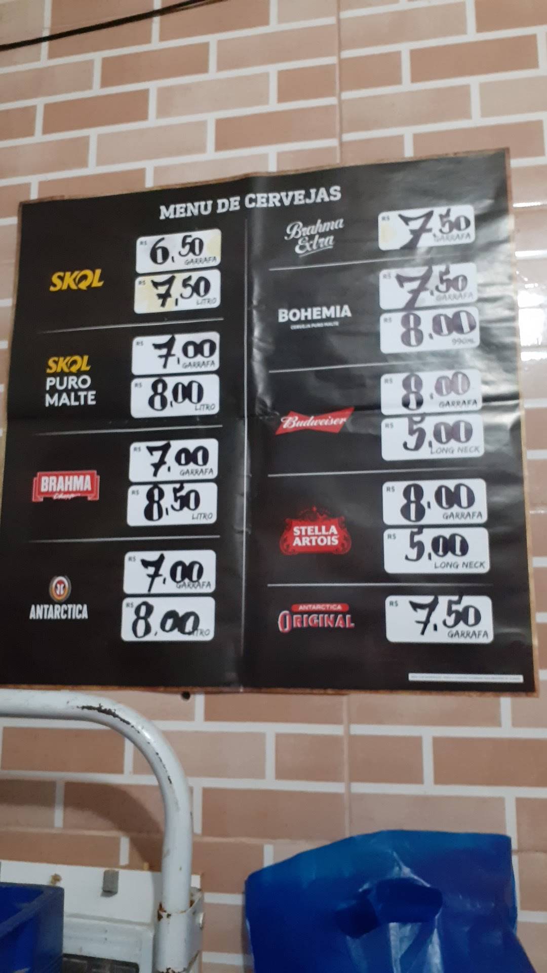 Bar da esquina cardápio