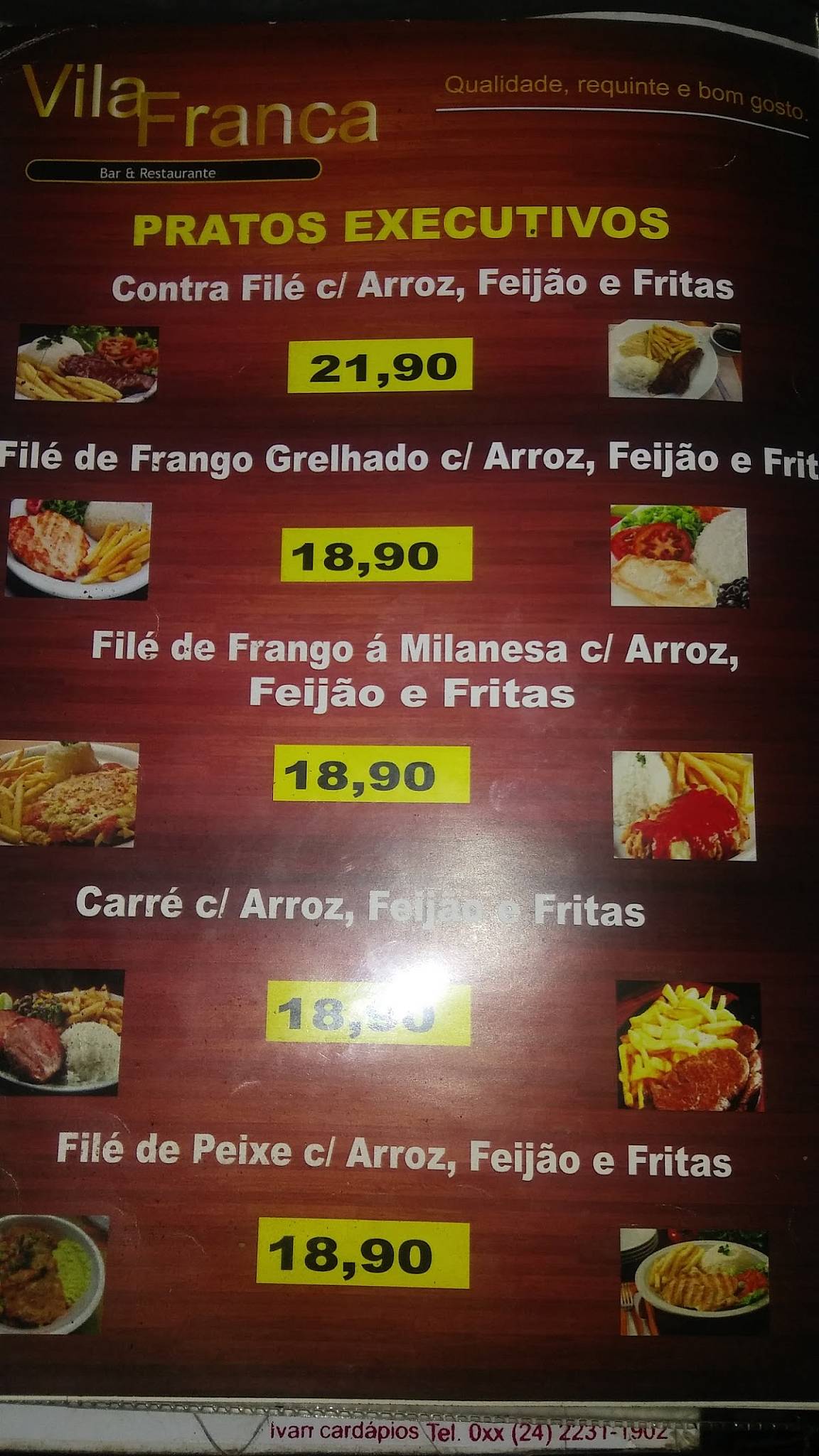 Bar do Bigode cardápio