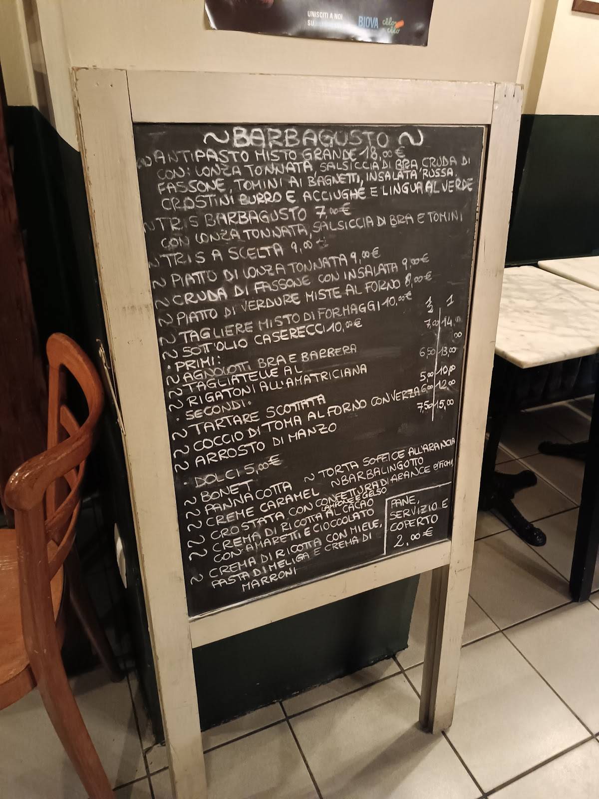 Menu di Barbagusto 