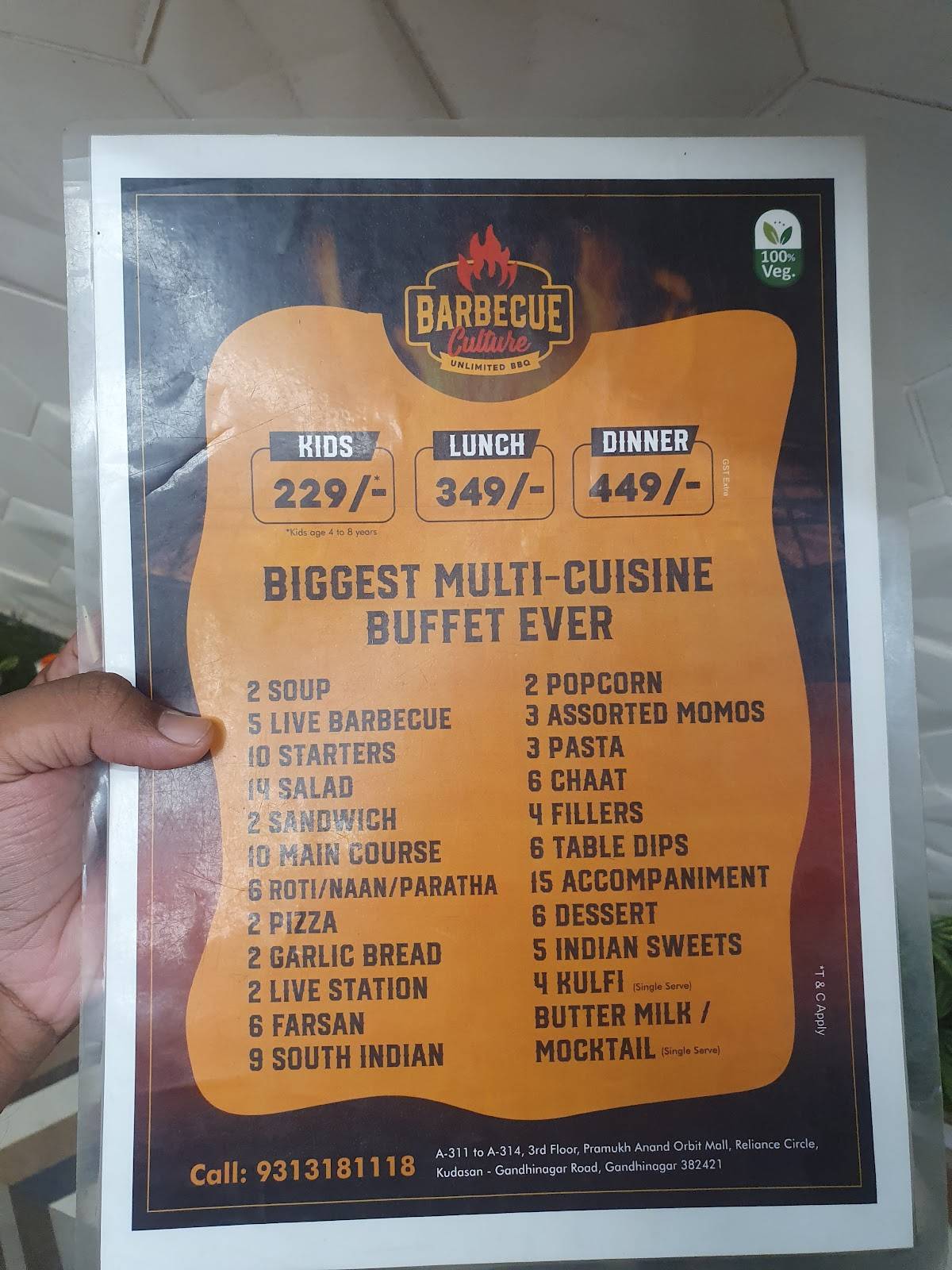 Barbecue Culture Gandhinagar menu