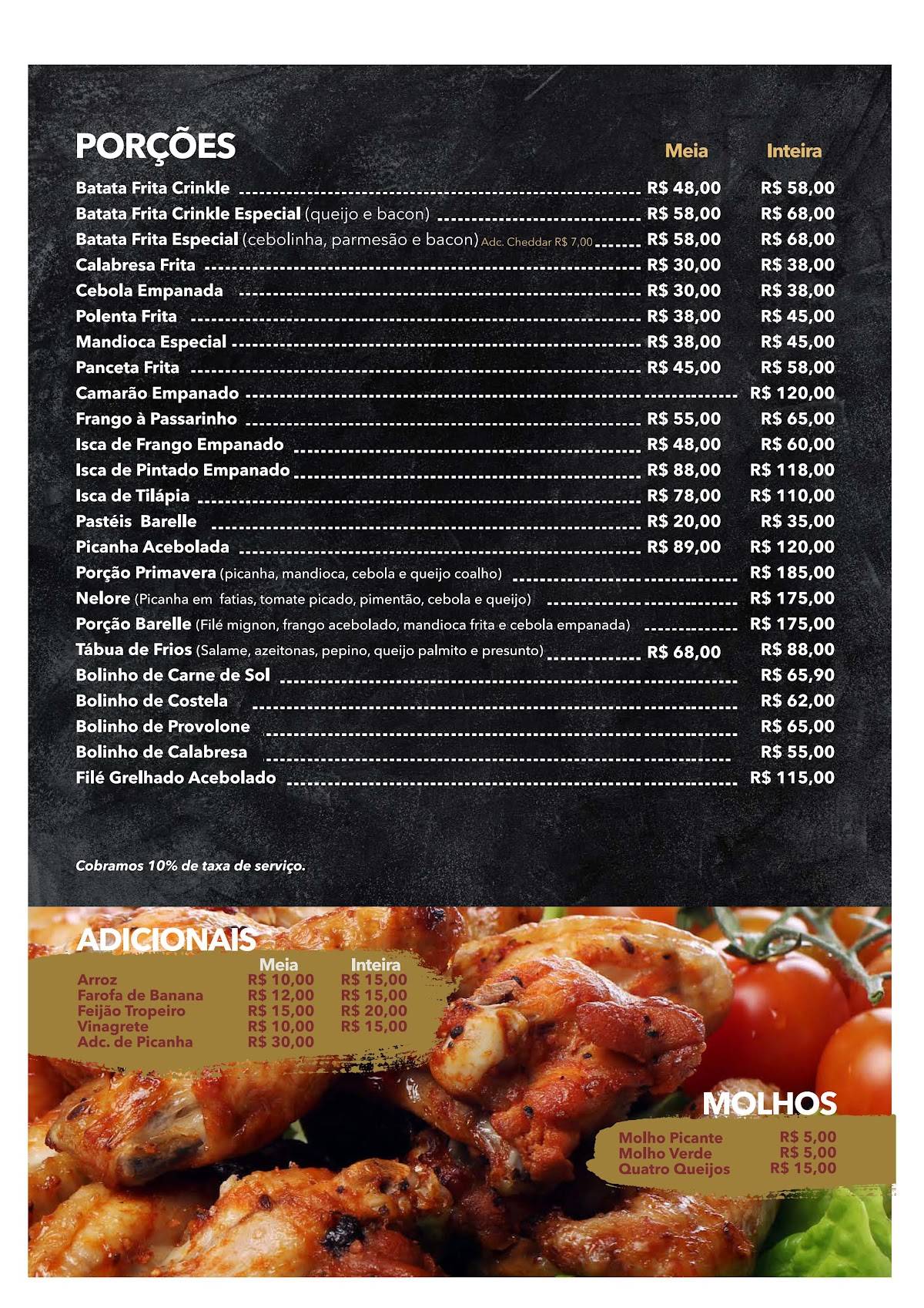 Barelle Pizzaria e Boliche cardápio