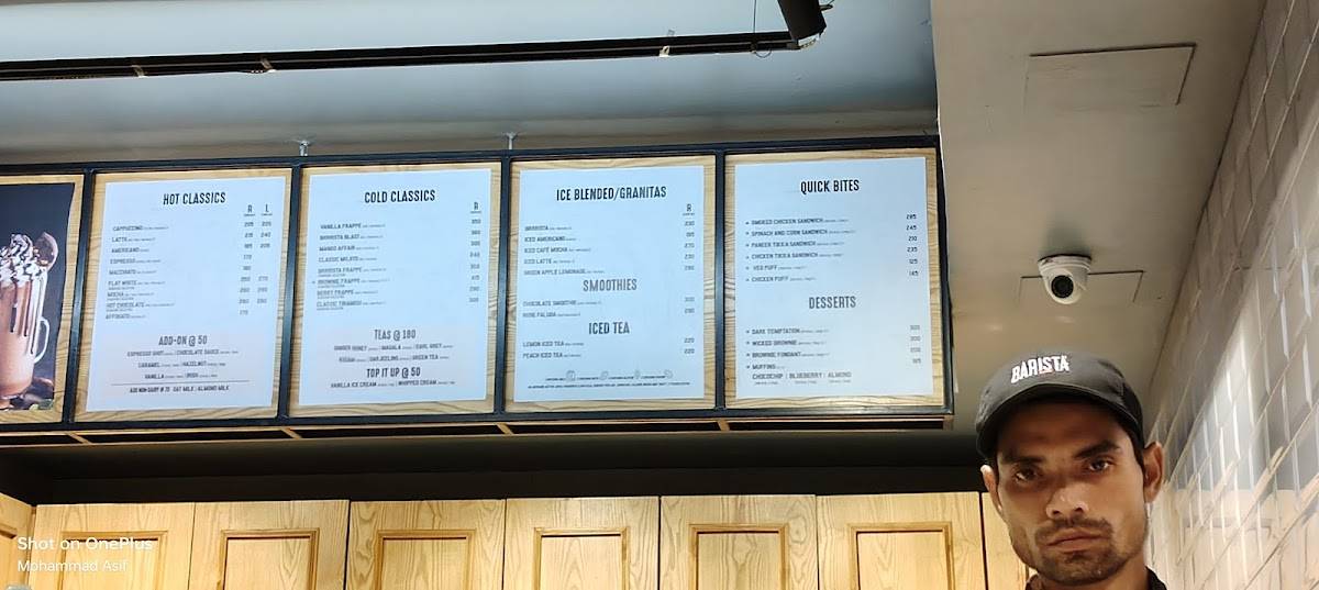 Barista menu