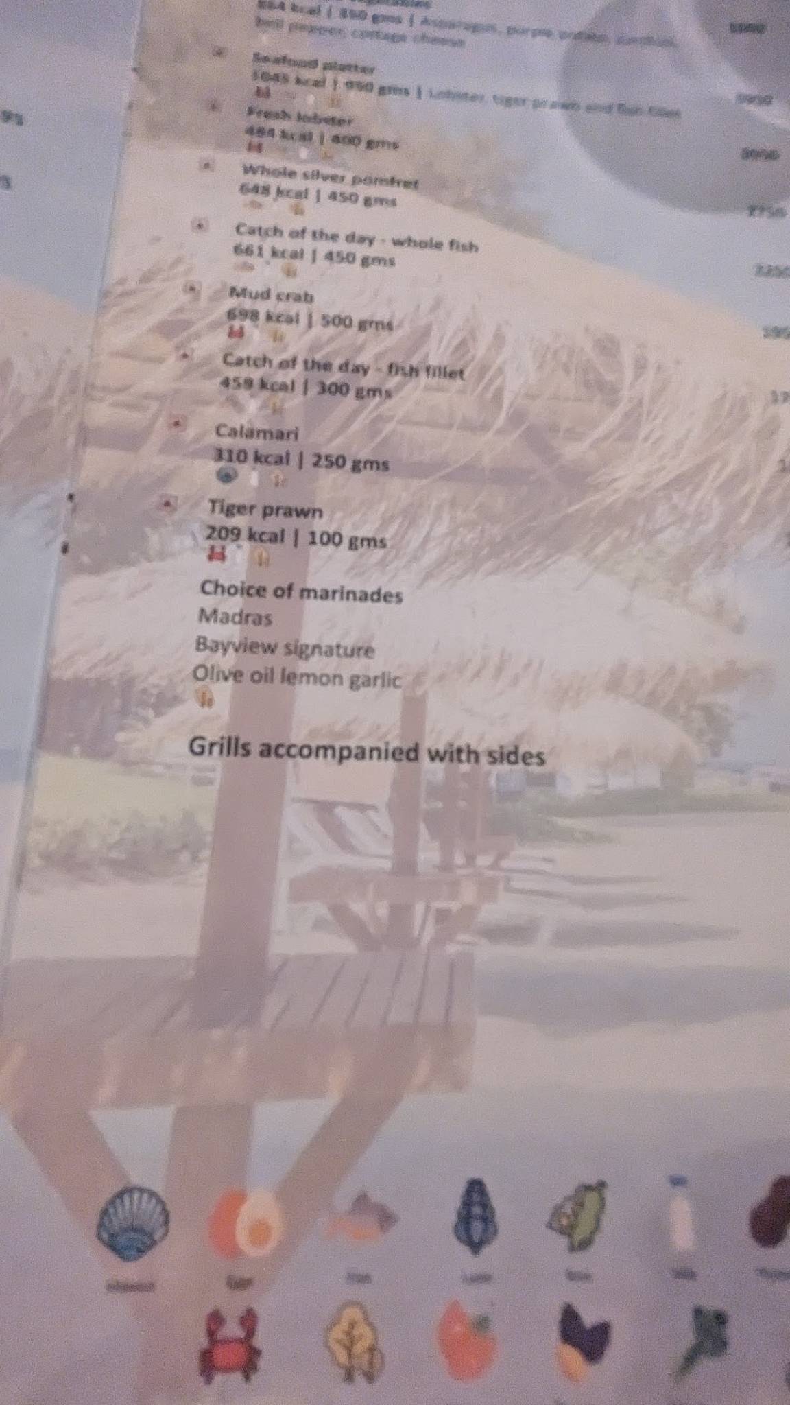 Bay View menu