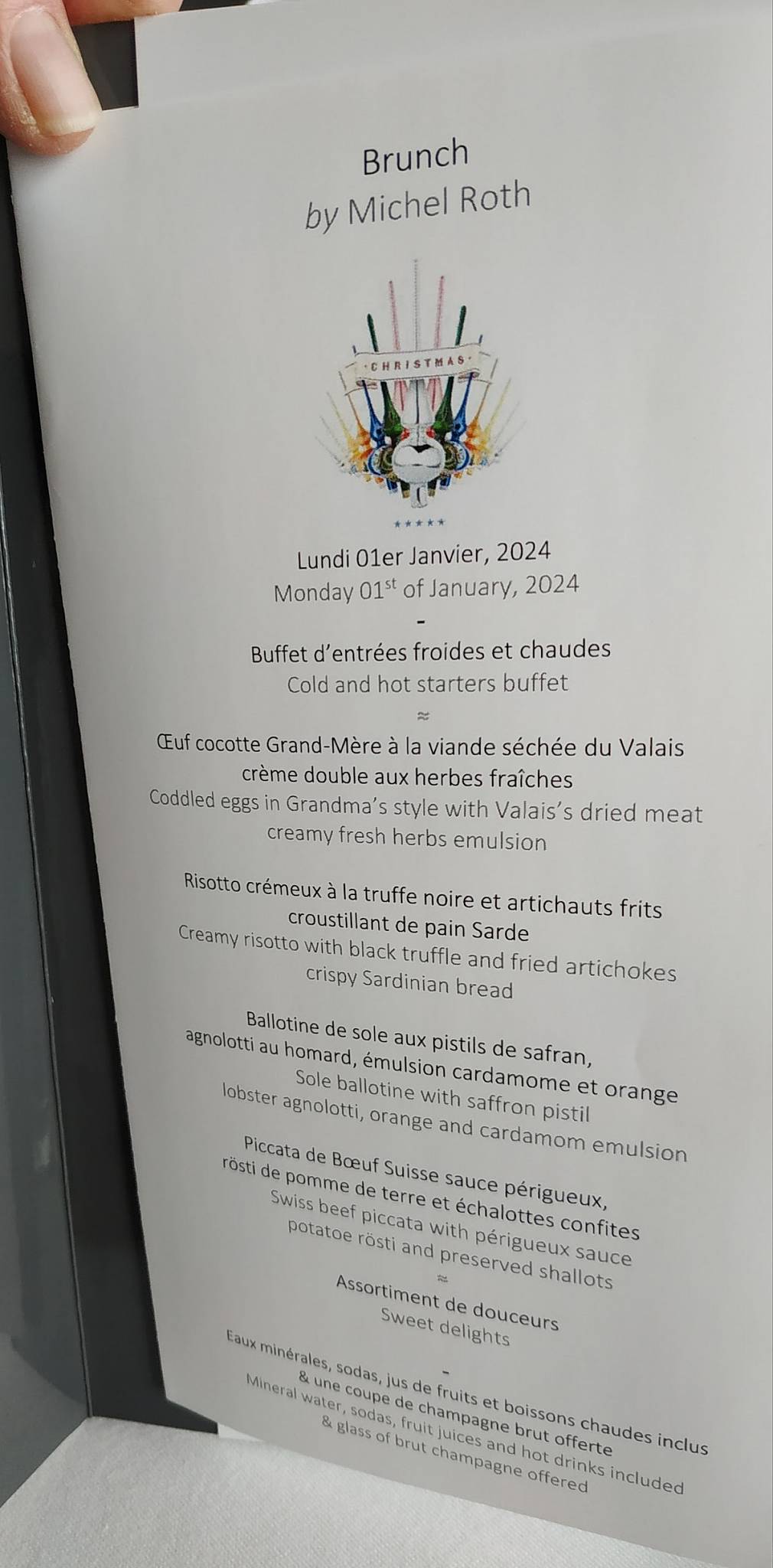 Menu di Bayview by Michel Roth 