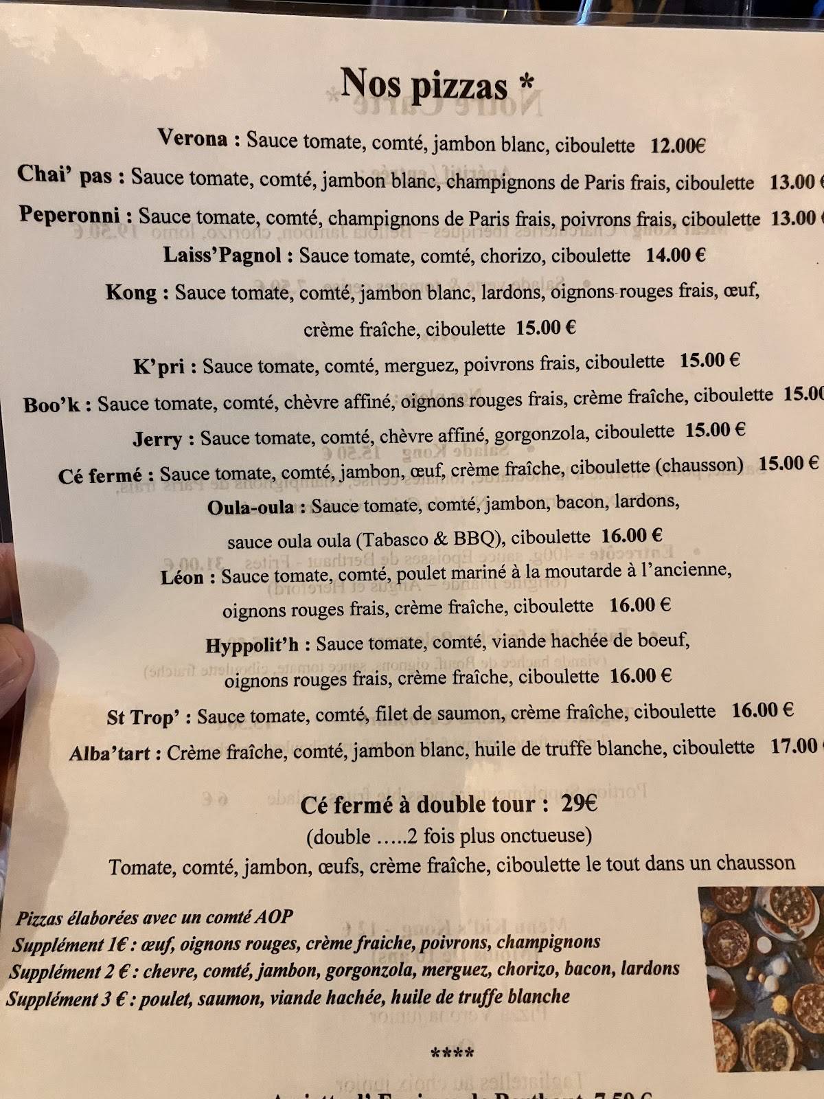 Menu de Keepkong Beaune