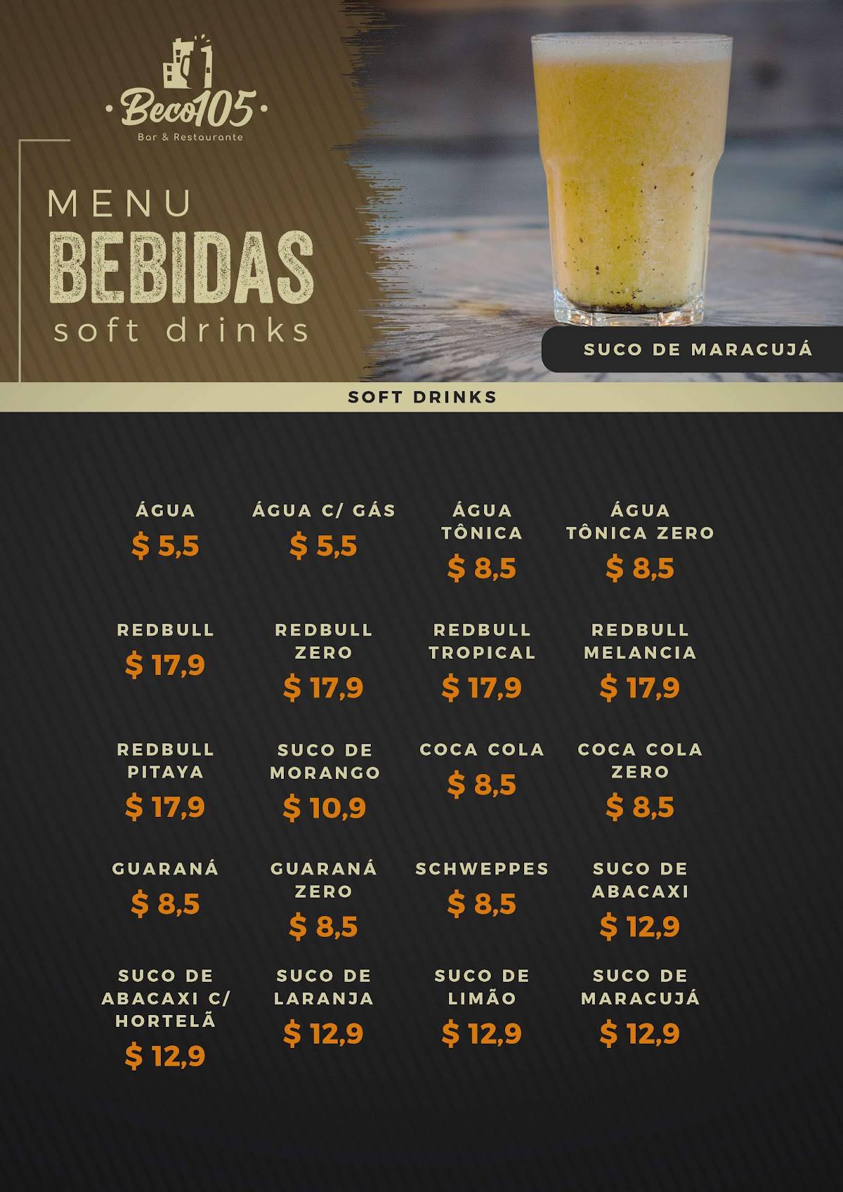 Beco 105 - Bar e Restaurante cardápio