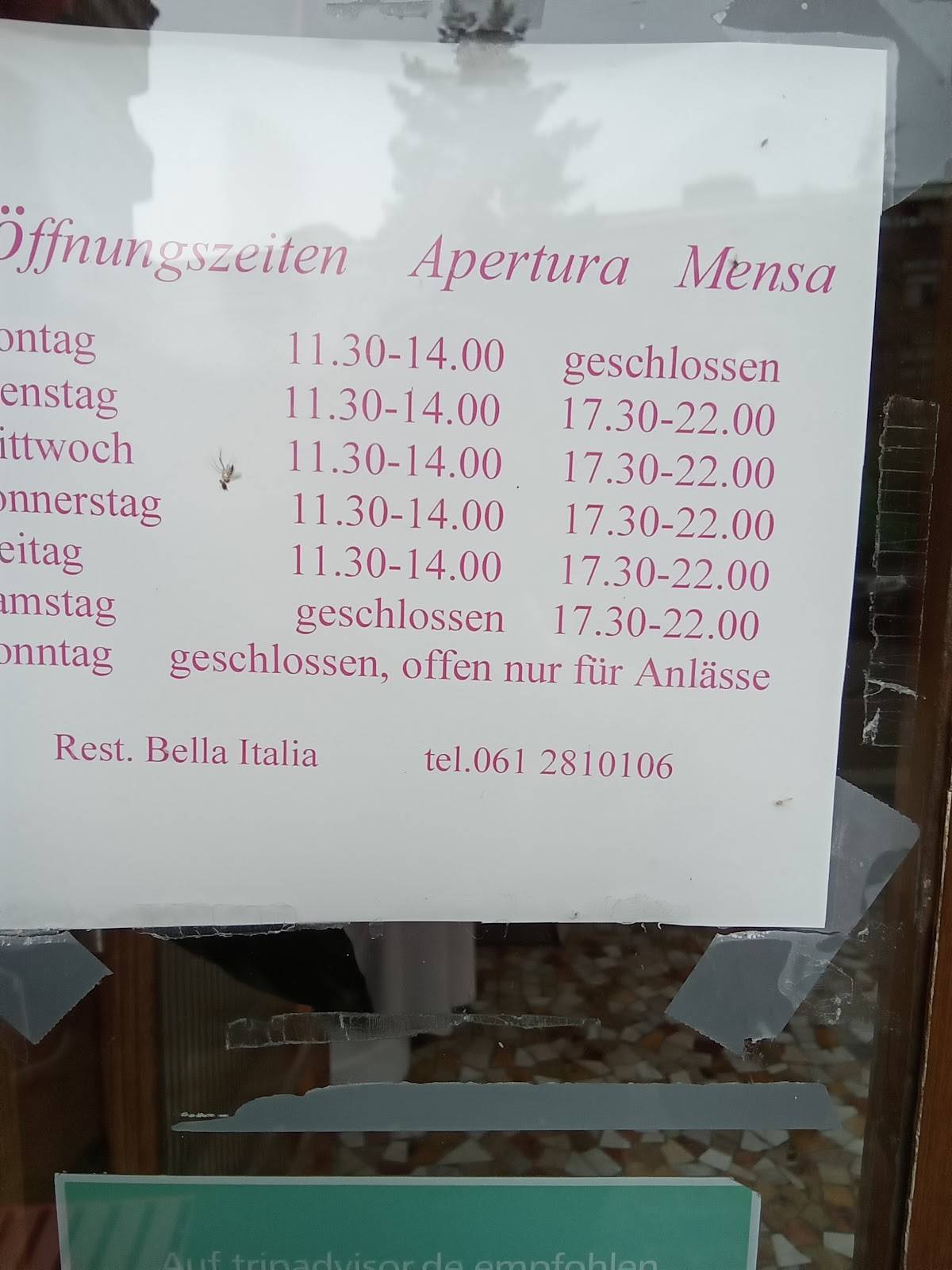 Menu di Bella Italia 