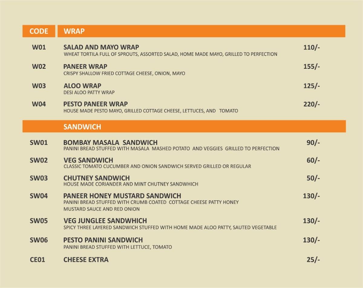 Bellpepper Restaurant menu