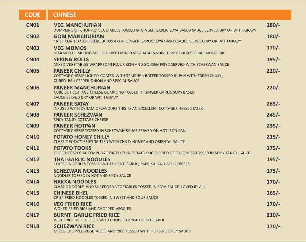 Bellpepper Restaurant menu