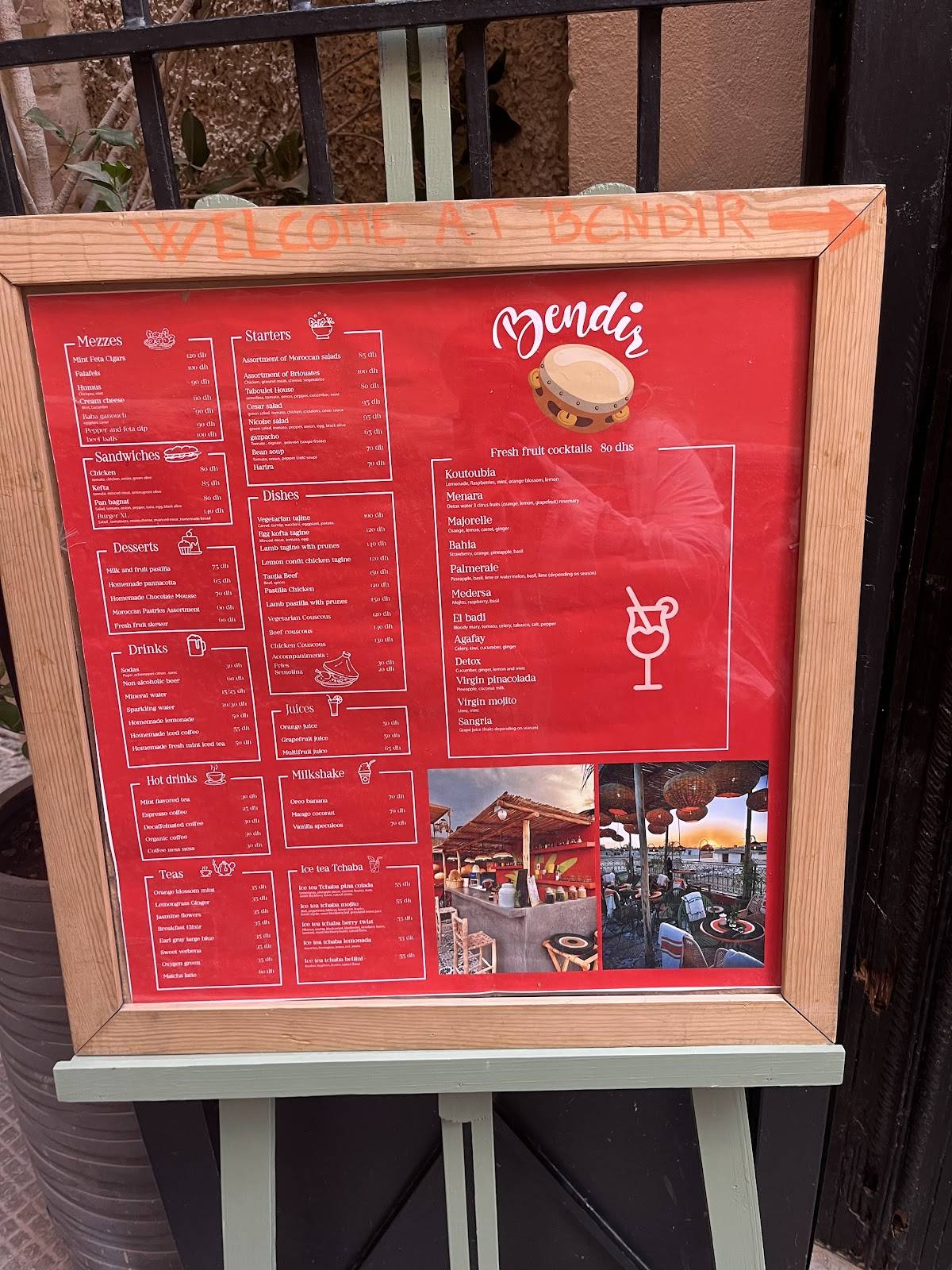 Menu de Bendir Rooftop