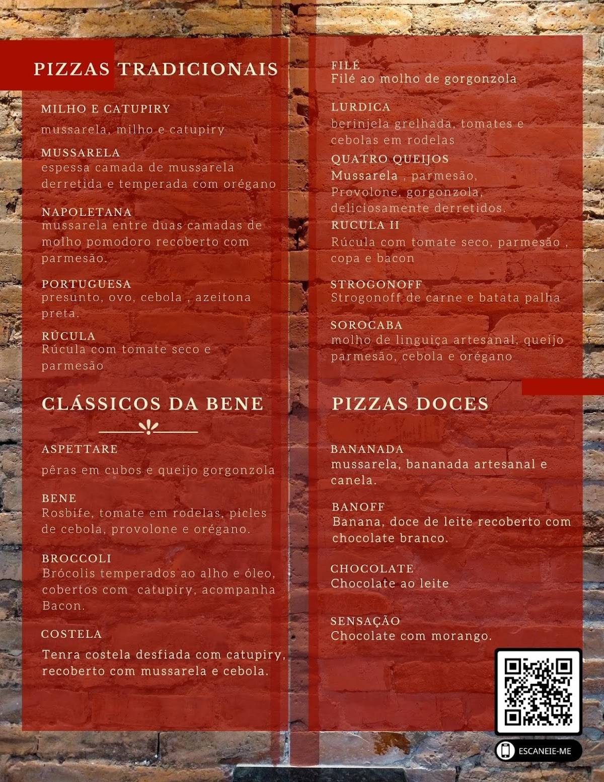 Benedicta Gastronomia cardápio