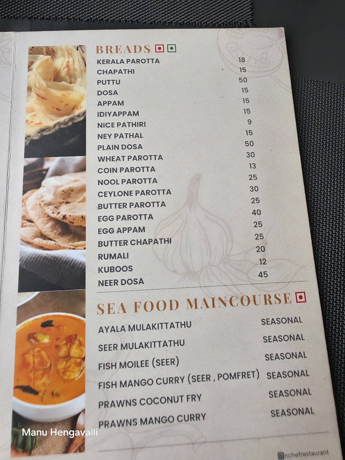 N Chef Restaurant menu