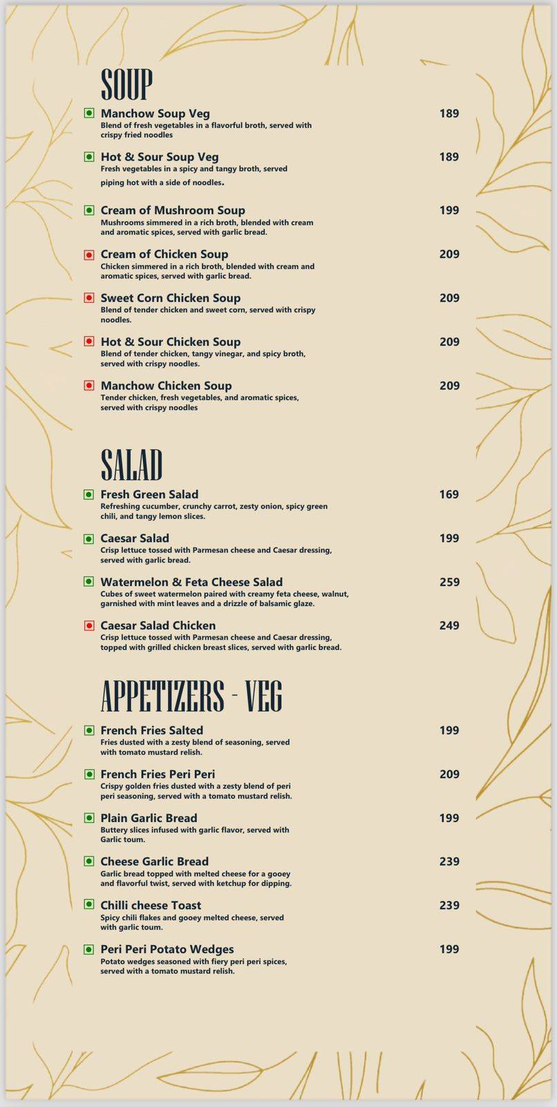 The Dome Cafe - HSR Layout menu