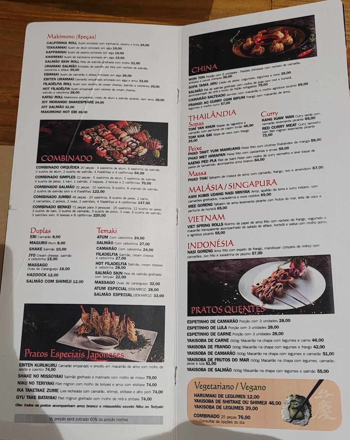 Benkei Asiático cardápio