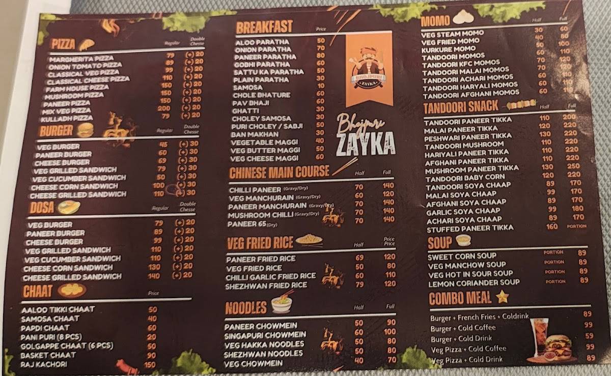 Bhojpuri Zayka menu