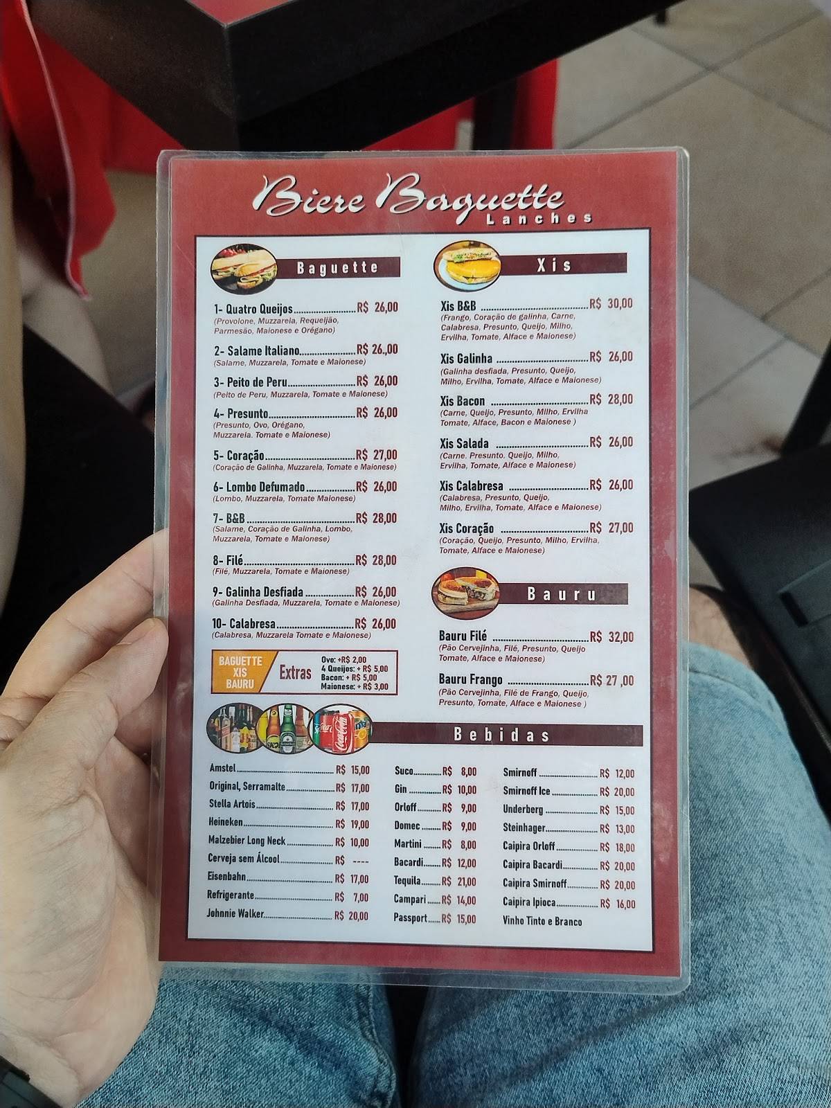 Biere Baguette cardápio