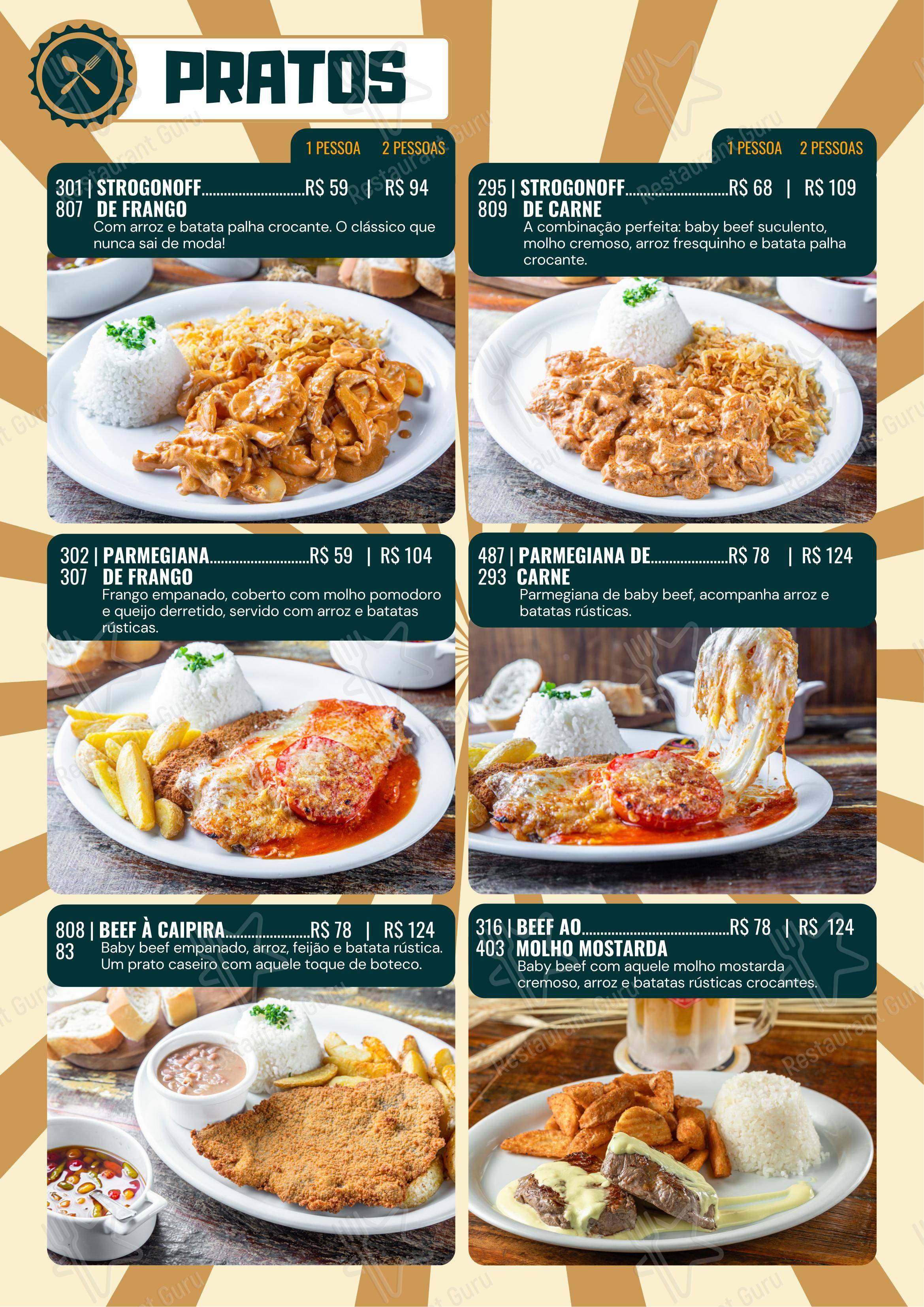 Varanda Botecaria em São Paulo - Menu