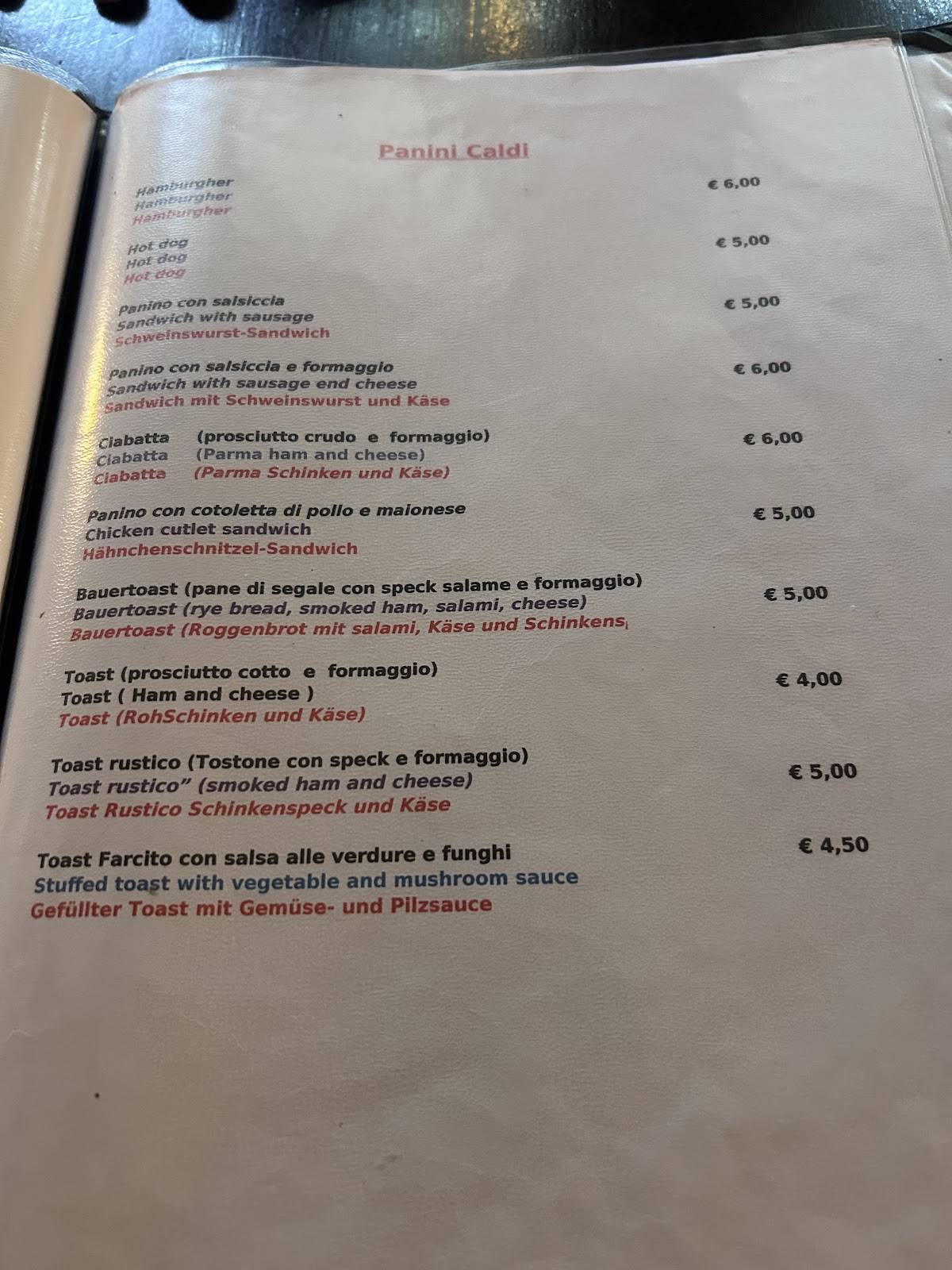 Menu di Bierstube Alleghe 