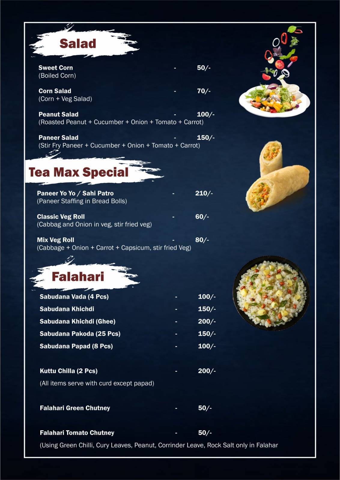 TeaMax Cafe Bilaspur menu