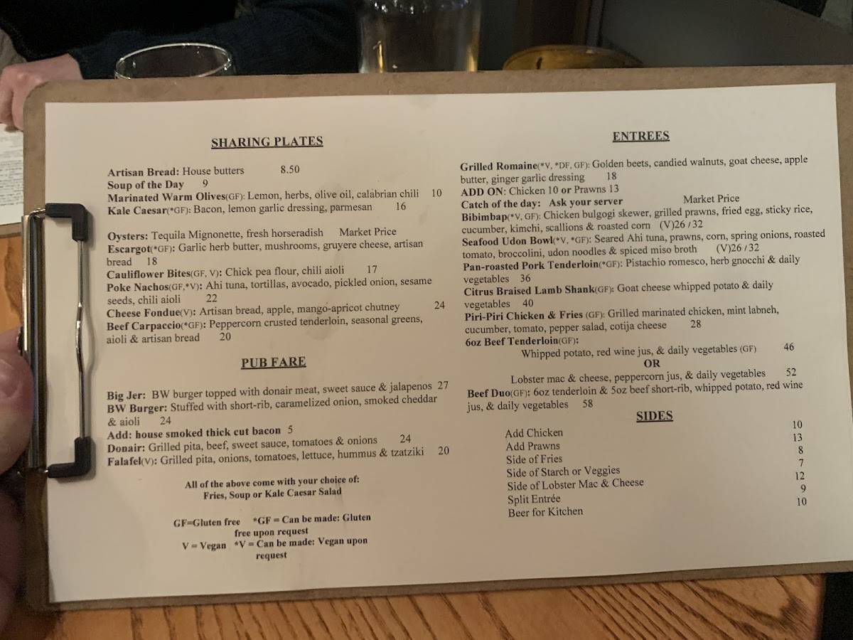 Menu de Birchwood Restaurant