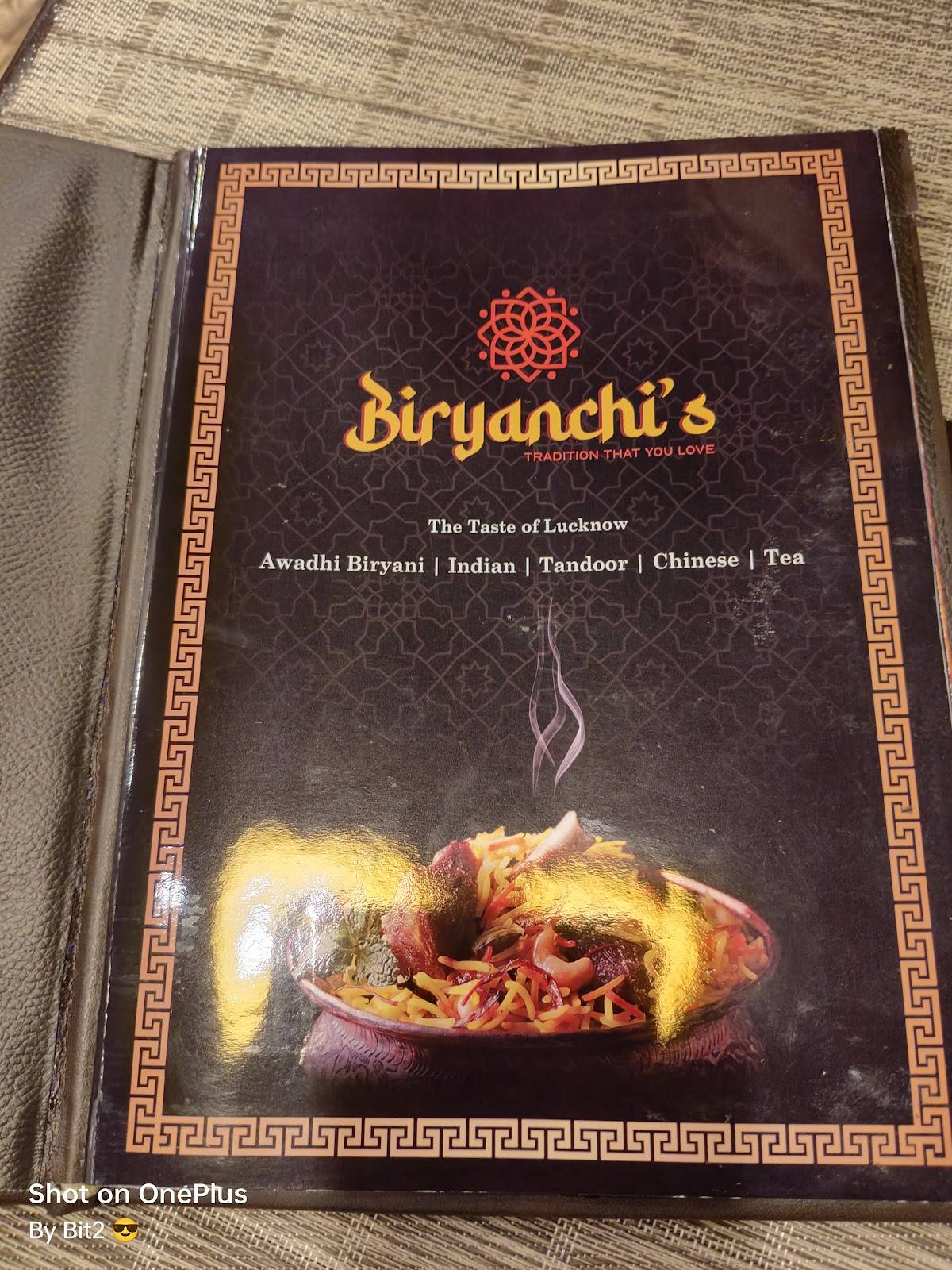 The New Biryanchi's menu