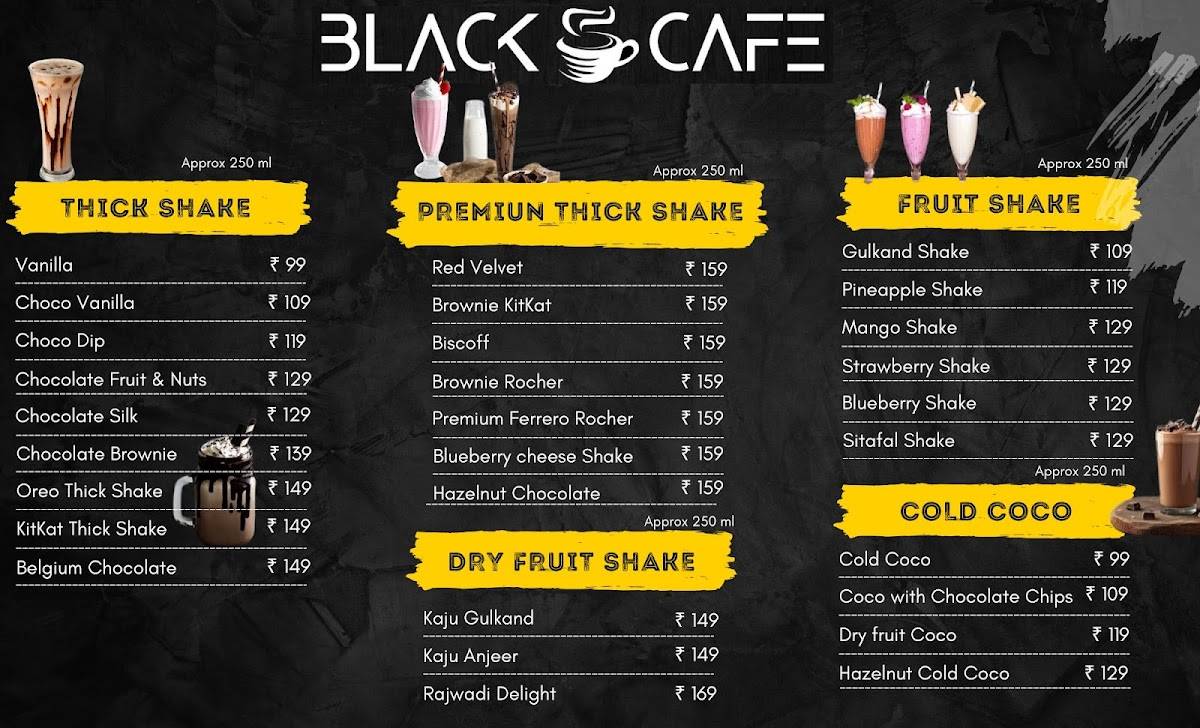 Black cafe menu